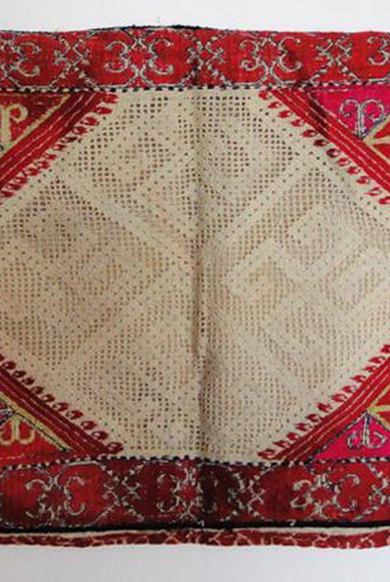 649 Antique Swat Valley Pillow case Textile Art Embroidery & Rare Cutwork - Museum Quality-WOVENSOULS-Antique-Vintage-Textiles-Art-Decor