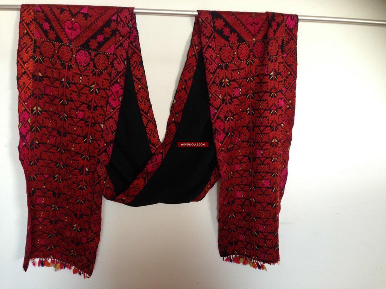 651 Antique Wedding Turban with Double Sided - Palindrome Embroidery - Swat Valley Textile-WOVENSOULS-Antique-Vintage-Textiles-Art-Decor