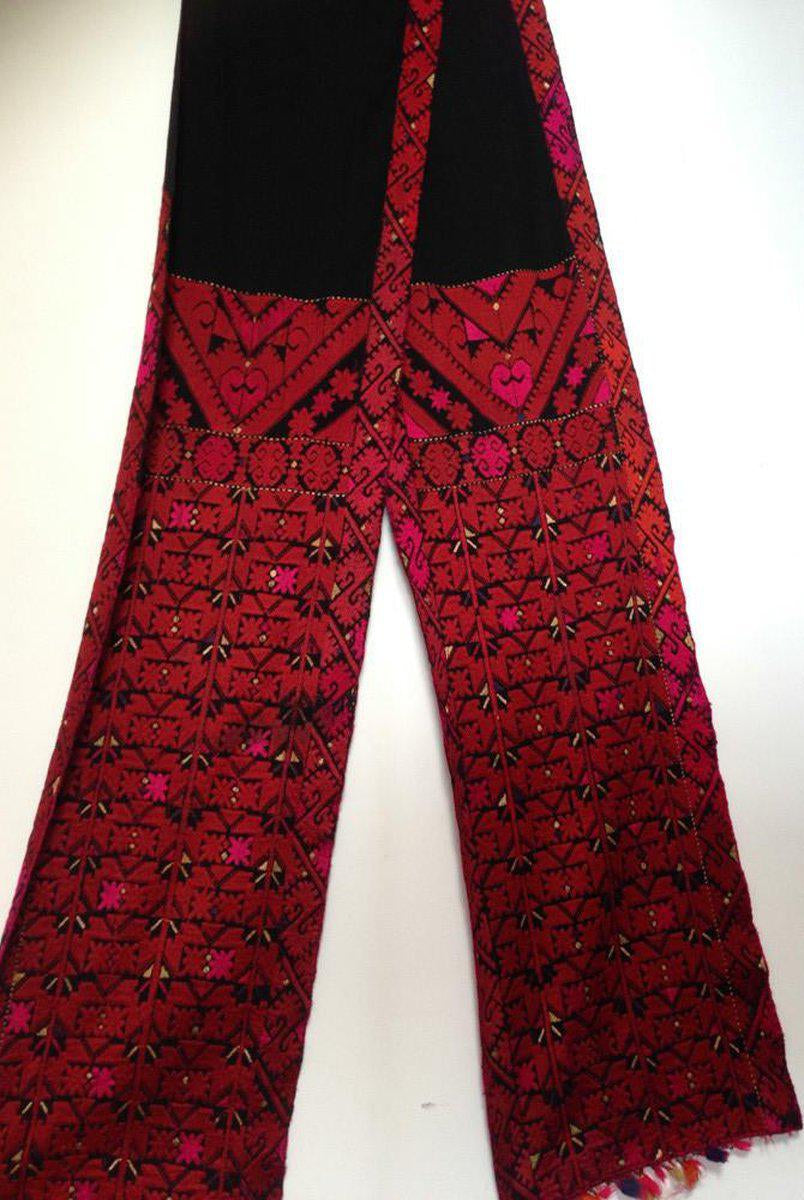 651 Antique Wedding Turban with Double Sided - Palindrome Embroidery - Swat Valley Textile-WOVENSOULS-Antique-Vintage-Textiles-Art-Decor