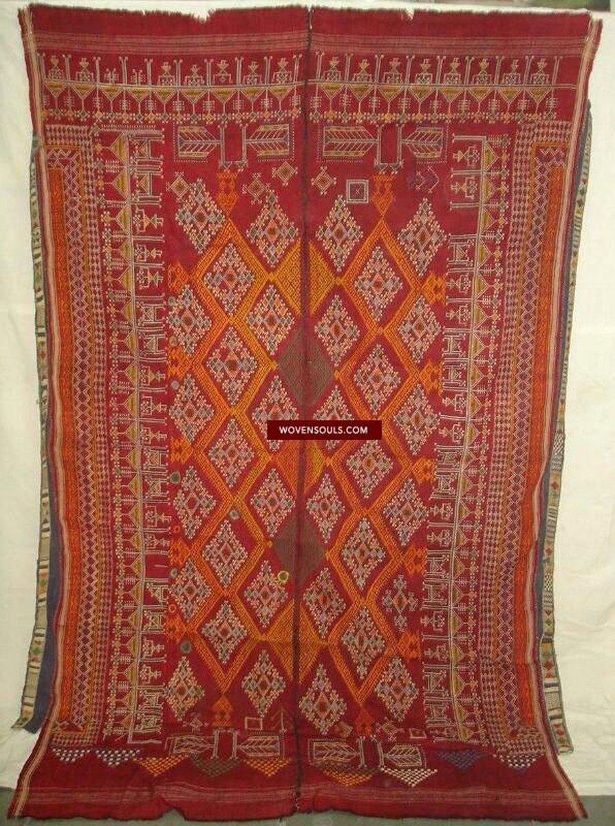 661 Vintage Shekhawati Bishnoi Rajasthani Wedding Shawl Odhana-WOVENSOULS-Antique-Vintage-Textiles-Art-Decor