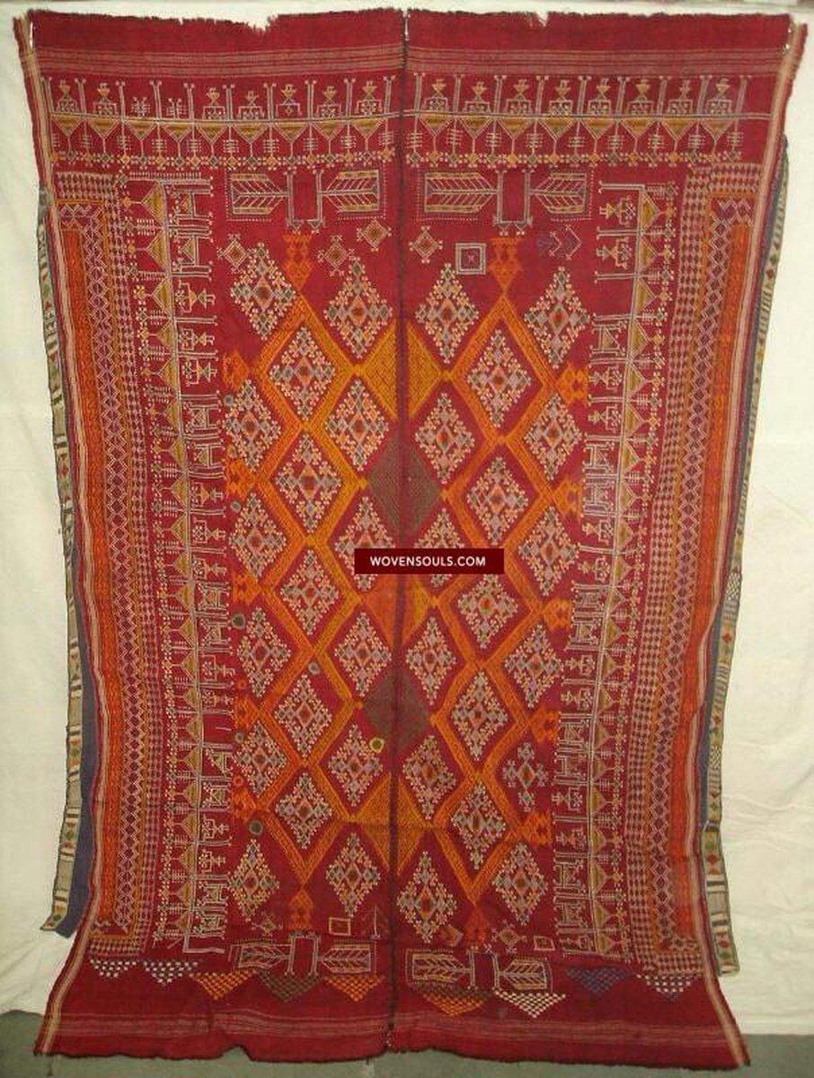 661 Vintage Shekhawati Bishnoi Rajasthani Wedding Shawl Odhana-WOVENSOULS-Antique-Vintage-Textiles-Art-Decor