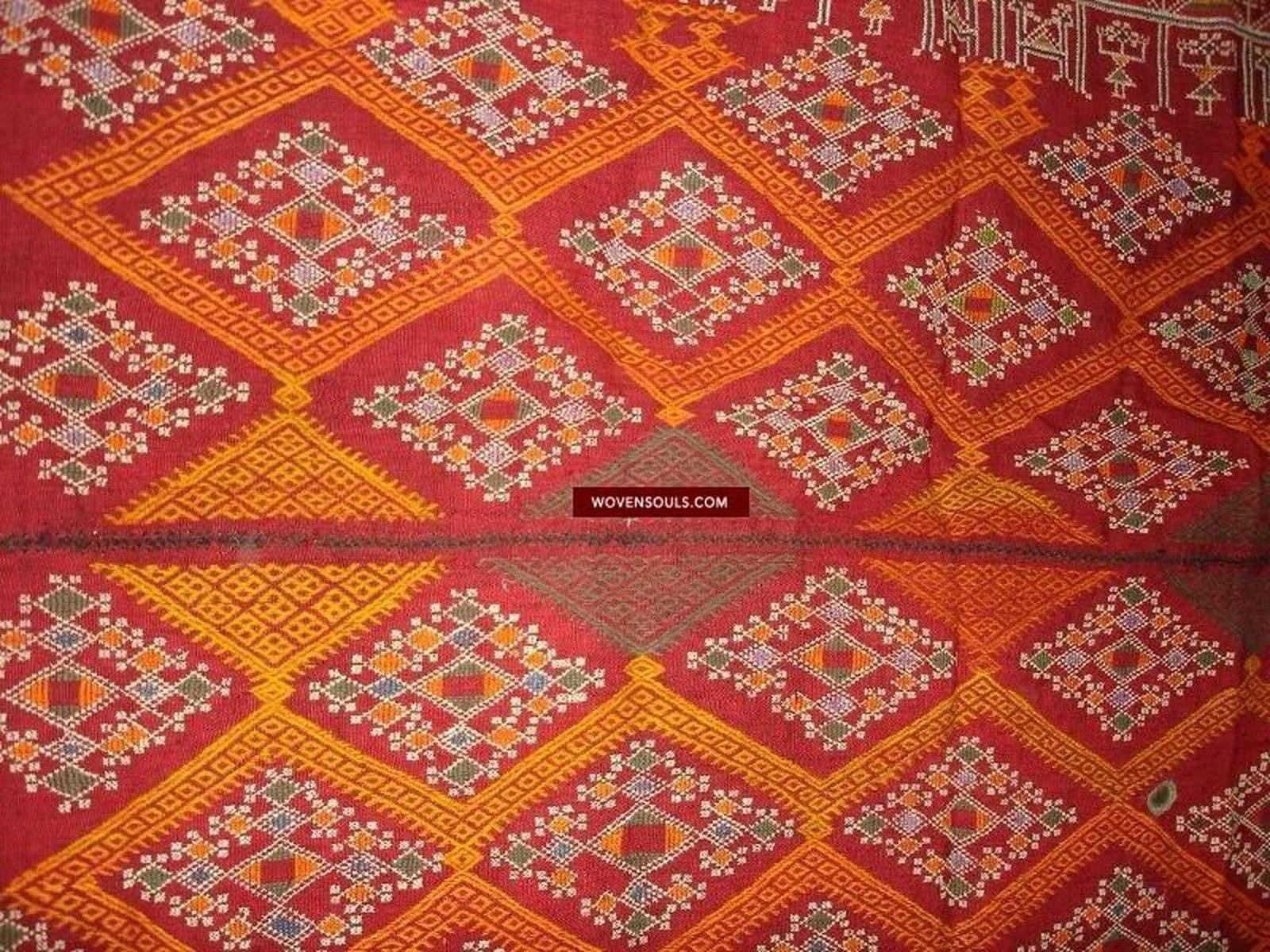 661 Vintage Shekhawati Bishnoi Rajasthani Wedding Shawl Odhana-WOVENSOULS-Antique-Vintage-Textiles-Art-Decor