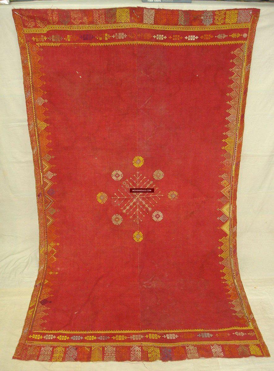 663 Amazing Double Sided Embroidery - Palindrome - Rajasthan Shawl with rare beadwork!-WOVENSOULS-Antique-Vintage-Textiles-Art-Decor