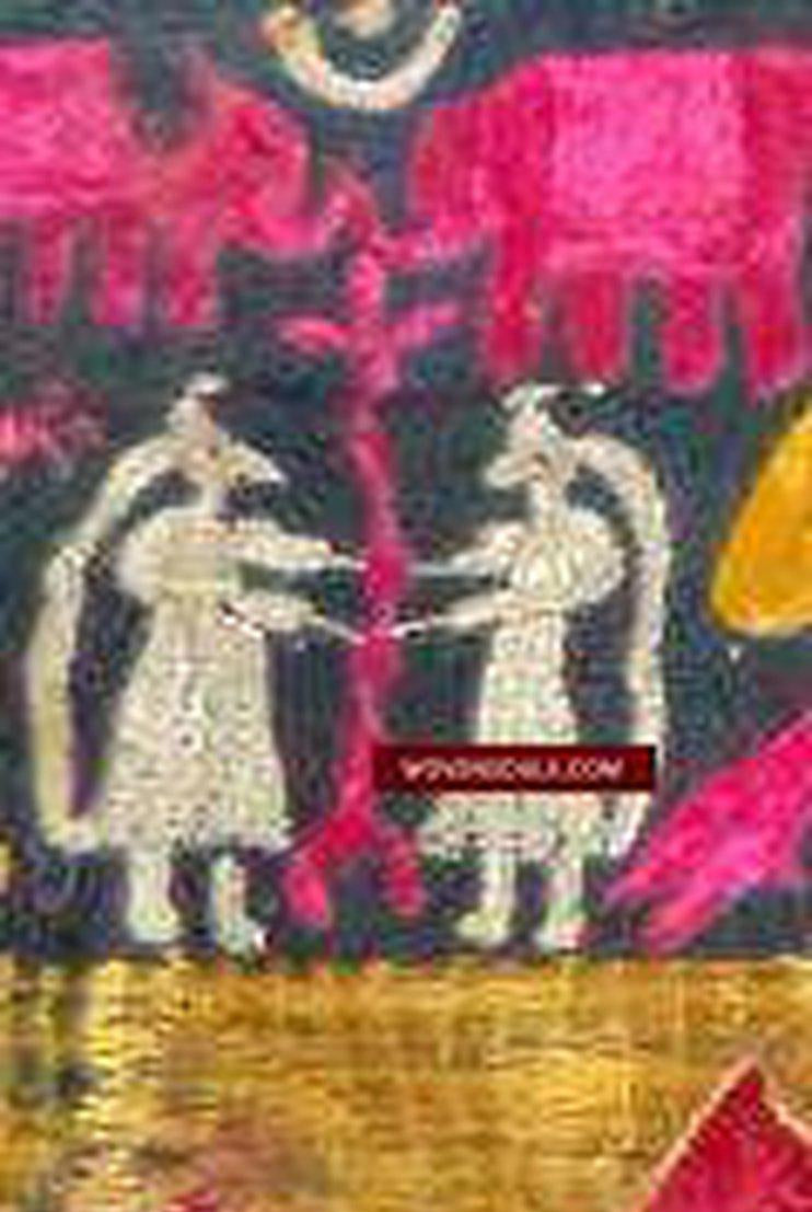 667 SOLD Unusual Rare Sar Pallu Bagh Phulkari Wedding Shawl - Fragment-WOVENSOULS-Antique-Vintage-Textiles-Art-Decor