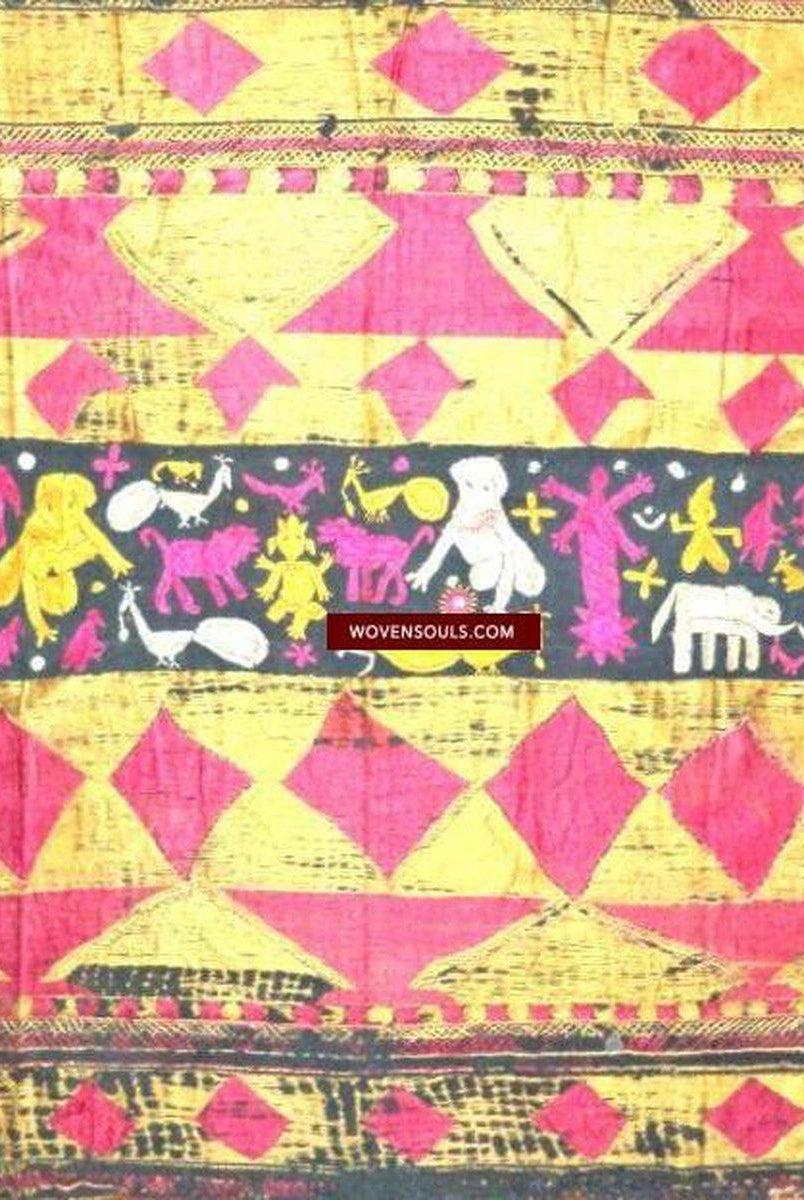 667 SOLD Unusual Rare Sar Pallu Bagh Phulkari Wedding Shawl - Fragment-WOVENSOULS-Antique-Vintage-Textiles-Art-Decor