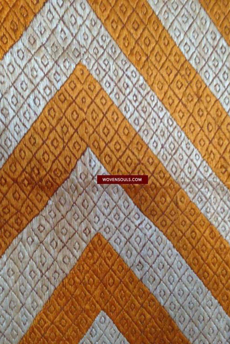 669 Lehariya Bagh Phulkari Wedding Shawl Textile - Tight Stitches-WOVENSOULS-Antique-Vintage-Textiles-Art-Decor