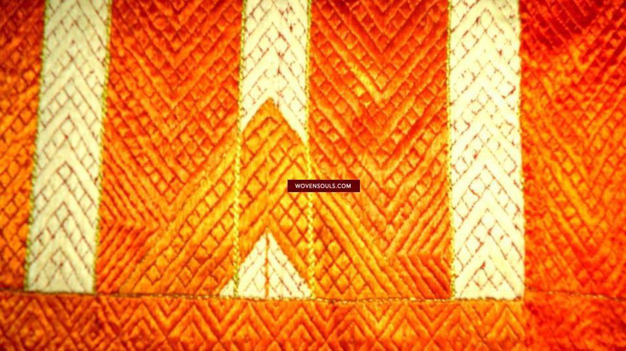 671 SOLD Beautiful Golden Varida Bagh Phulkari with superfine Stitches-WOVENSOULS-Antique-Vintage-Textiles-Art-Decor