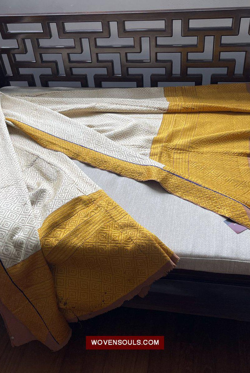 674 White Chand Bagh Phulkari Indian Textile Art Punjab Silk EMbroidery-WOVENSOULS-Antique-Vintage-Textiles-Art-Decor