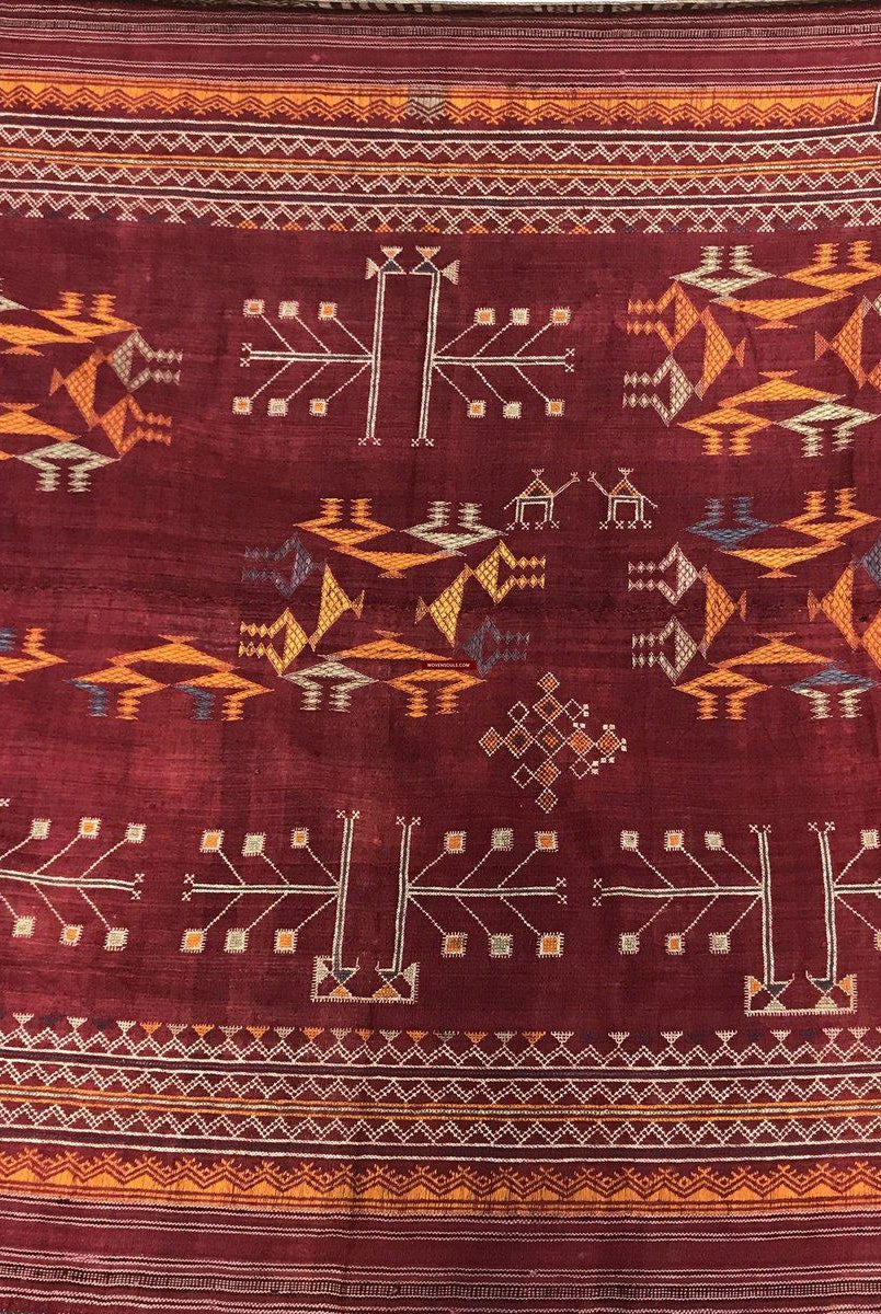 676 VENDU Châle Bishnoi Odhana - Textile tribal avec art de la broderie naïve - Rajasthan-WOVENSOULS-Antique-Vintage-Textiles-Art-Décor