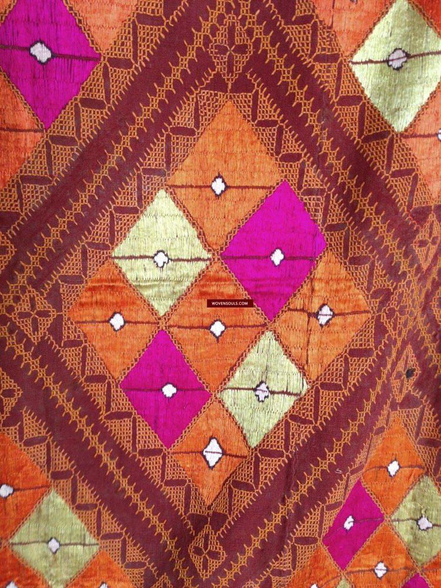 681 SOLD Vintage Hybrid Chope Phulkari Bagh Punjab Textile-WOVENSOULS-Antique-Vintage-Textiles-Art-Decor