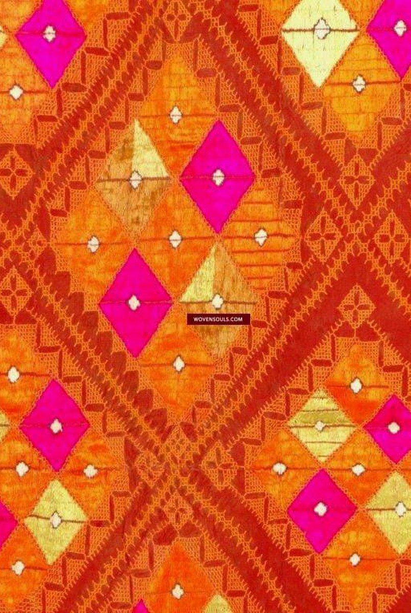 681 VERKAUFT Vintage Hybrid Chope Phulkari Bagh Punjab Textile-WOVENSOULS-Antike-Vintage-Textilien-Kunst-Dekor