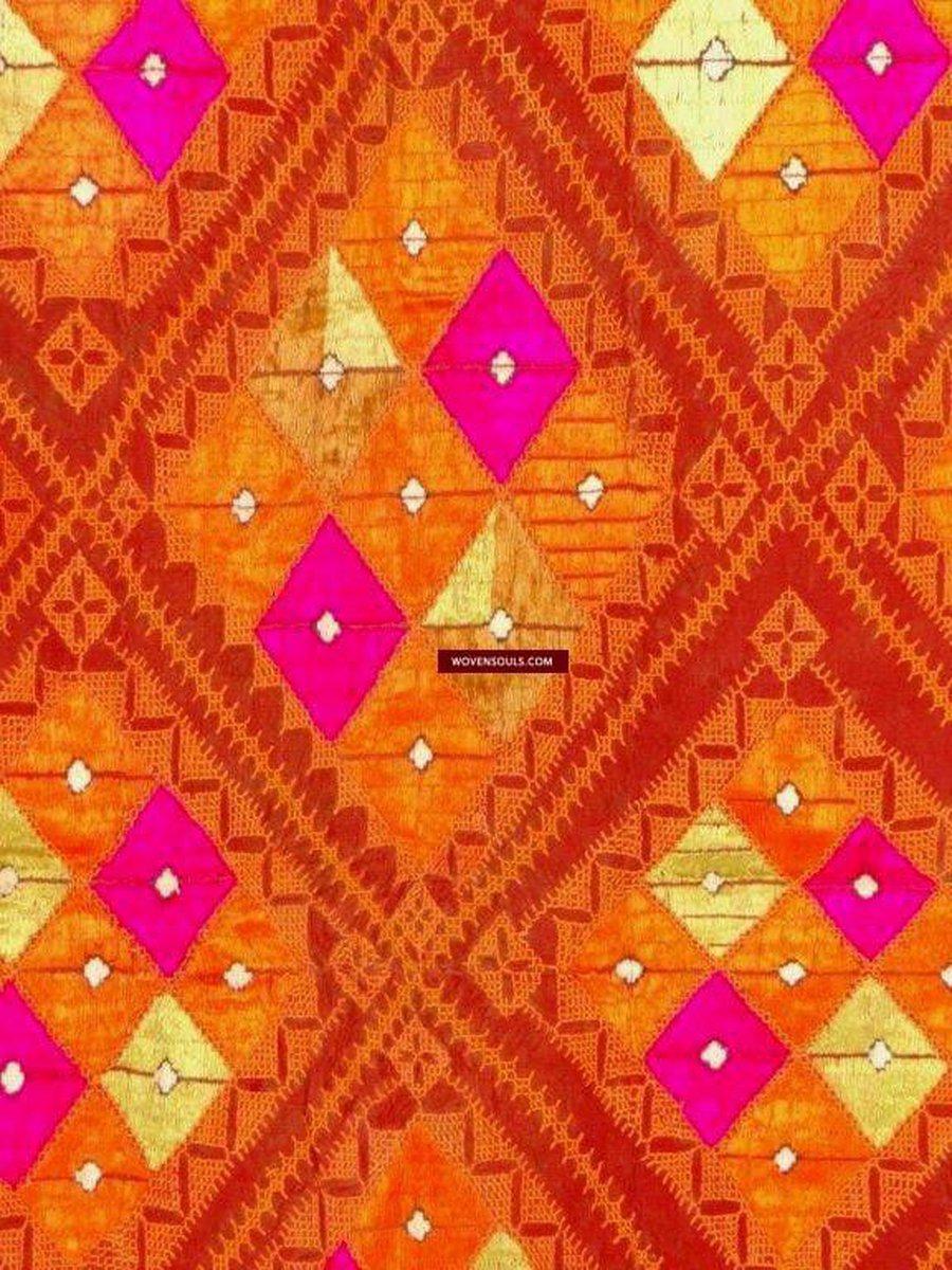 681 SOLD Vintage Hybrid Chope Phulkari Bagh Punjab Textile-WOVENSOULS-Antique-Vintage-Textiles-Art-Decor