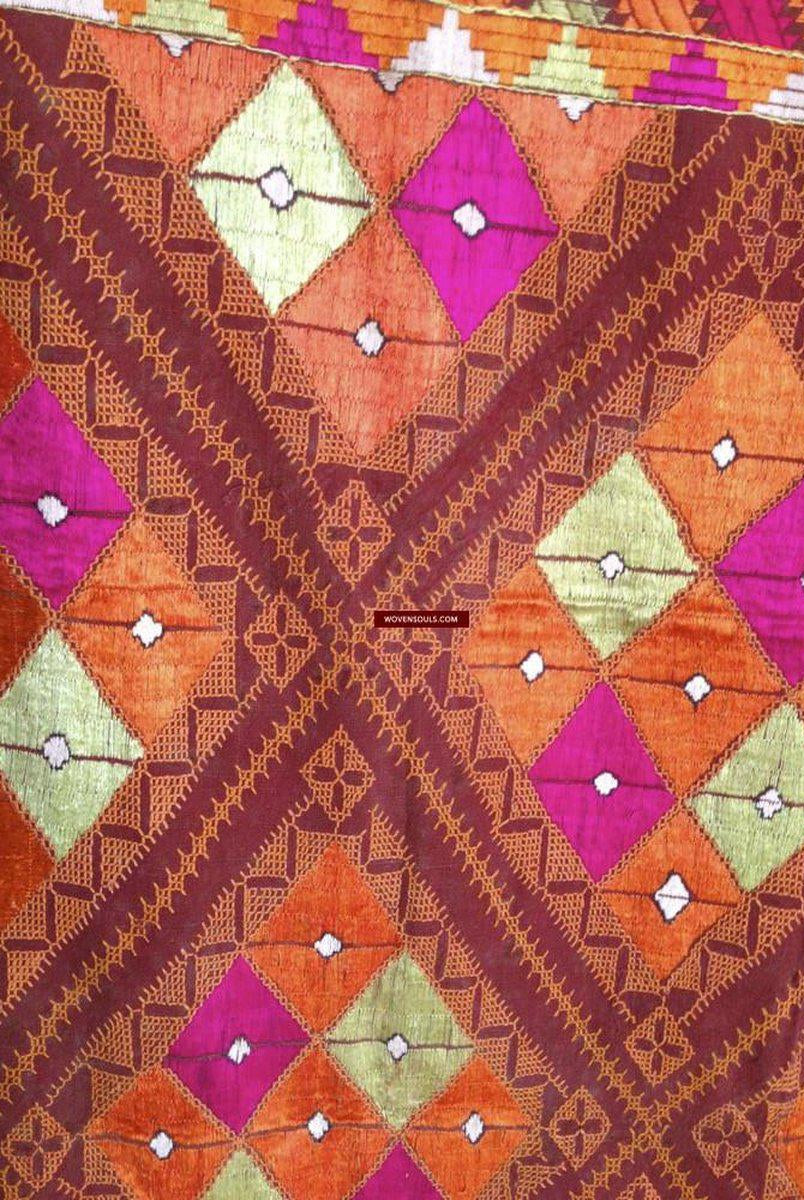 681 VERKAUFT Vintage Hybrid Chope Phulkari Bagh Punjab Textile-WOVENSOULS-Antike-Vintage-Textilien-Kunst-Dekor