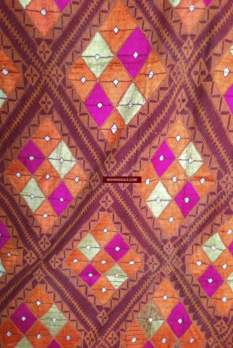 681 VERKAUFT Vintage Hybrid Chope Phulkari Bagh Punjab Textile-WOVENSOULS-Antike-Vintage-Textilien-Kunst-Dekor