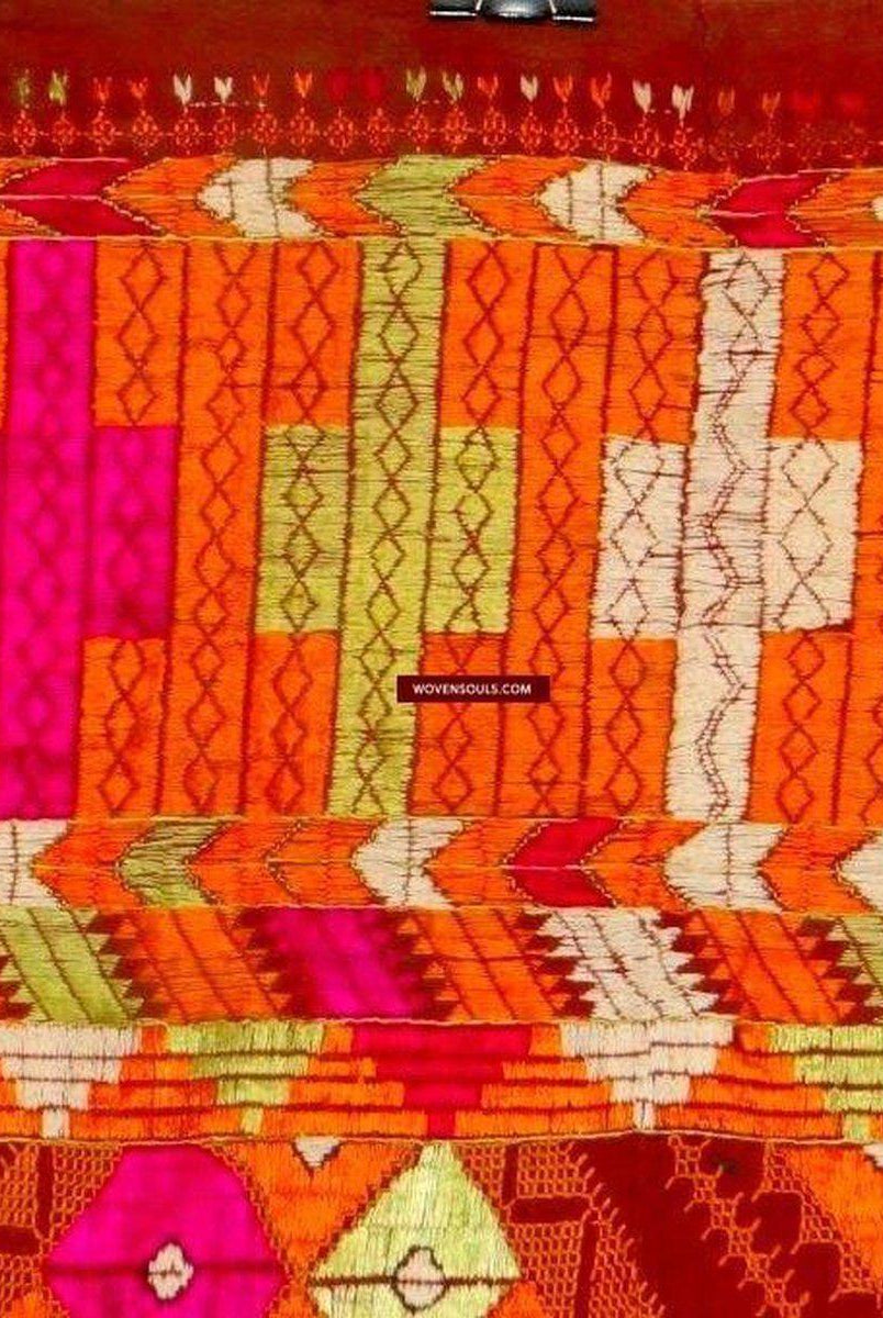 681 VERKAUFT Vintage Hybrid Chope Phulkari Bagh Punjab Textile-WOVENSOULS-Antike-Vintage-Textilien-Kunst-Dekor