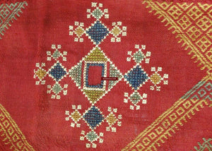 683 Indian Textile - Shekhawati Bishnoi Shawl Textile Art Embroidery Rajasthan-WOVENSOULS-Antique-Vintage-Textiles-Art-Decor