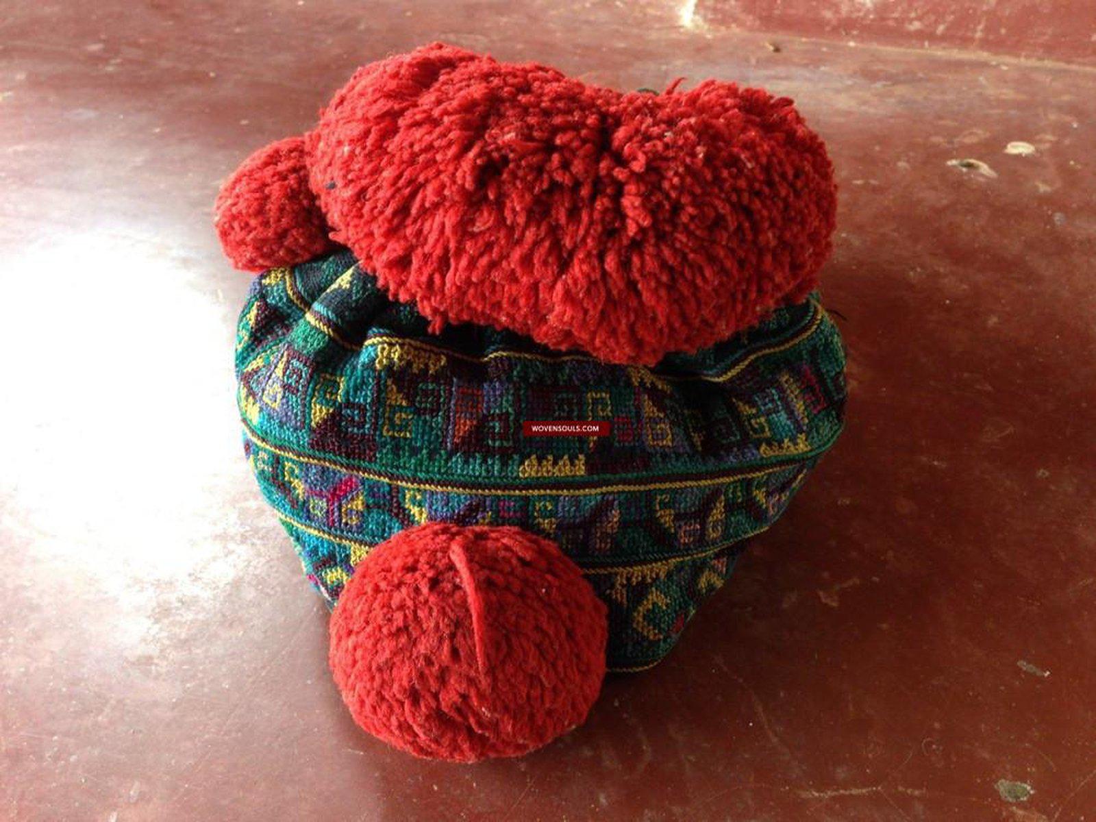 686 SOLD Vintage Yao Hilltribe Embroidered Cap for a child-WOVENSOULS-Antique-Vintage-Textiles-Art-Decor