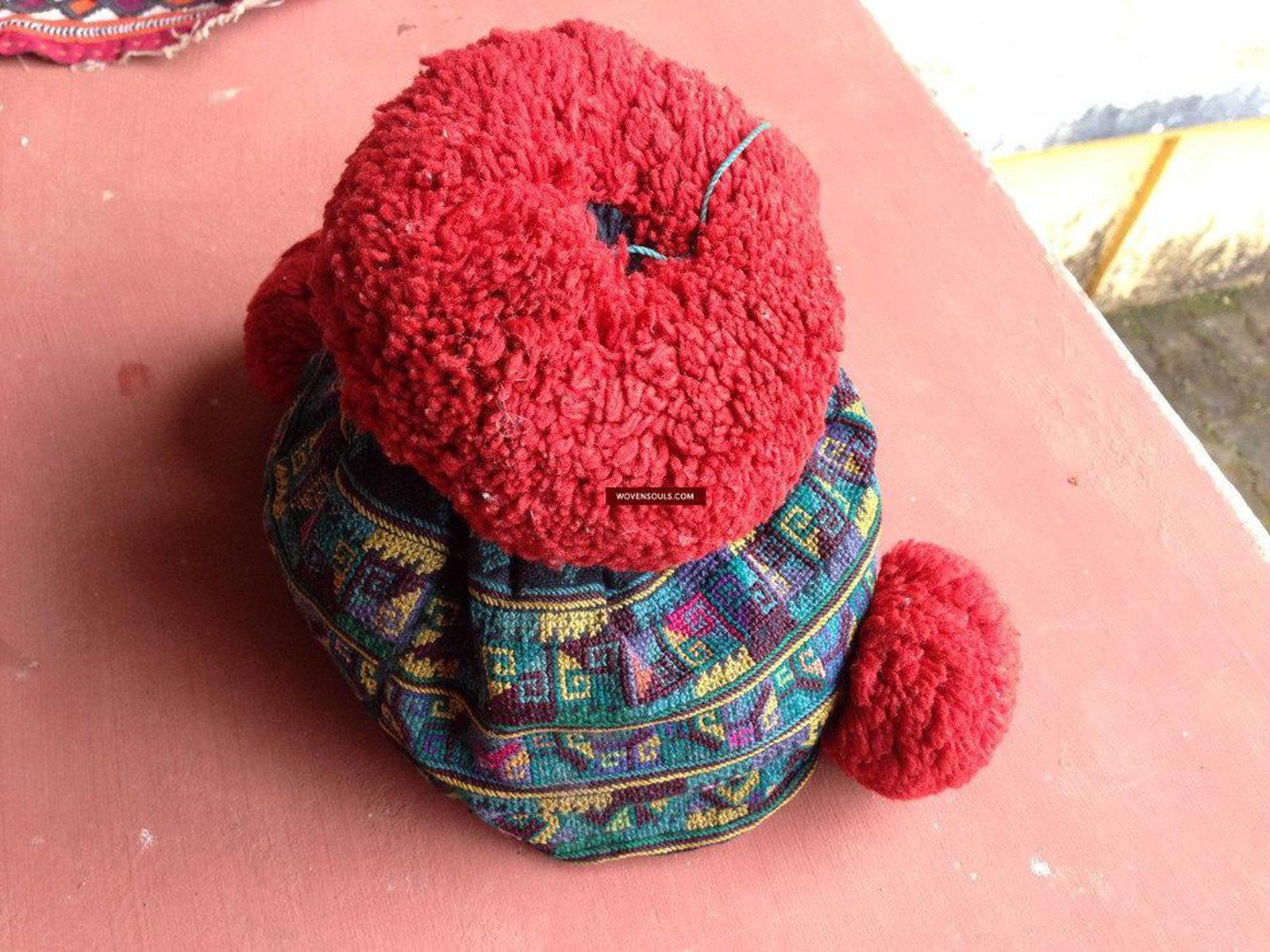 686 SOLD Vintage Yao Hilltribe Embroidered Cap for a child-WOVENSOULS-Antique-Vintage-Textiles-Art-Decor