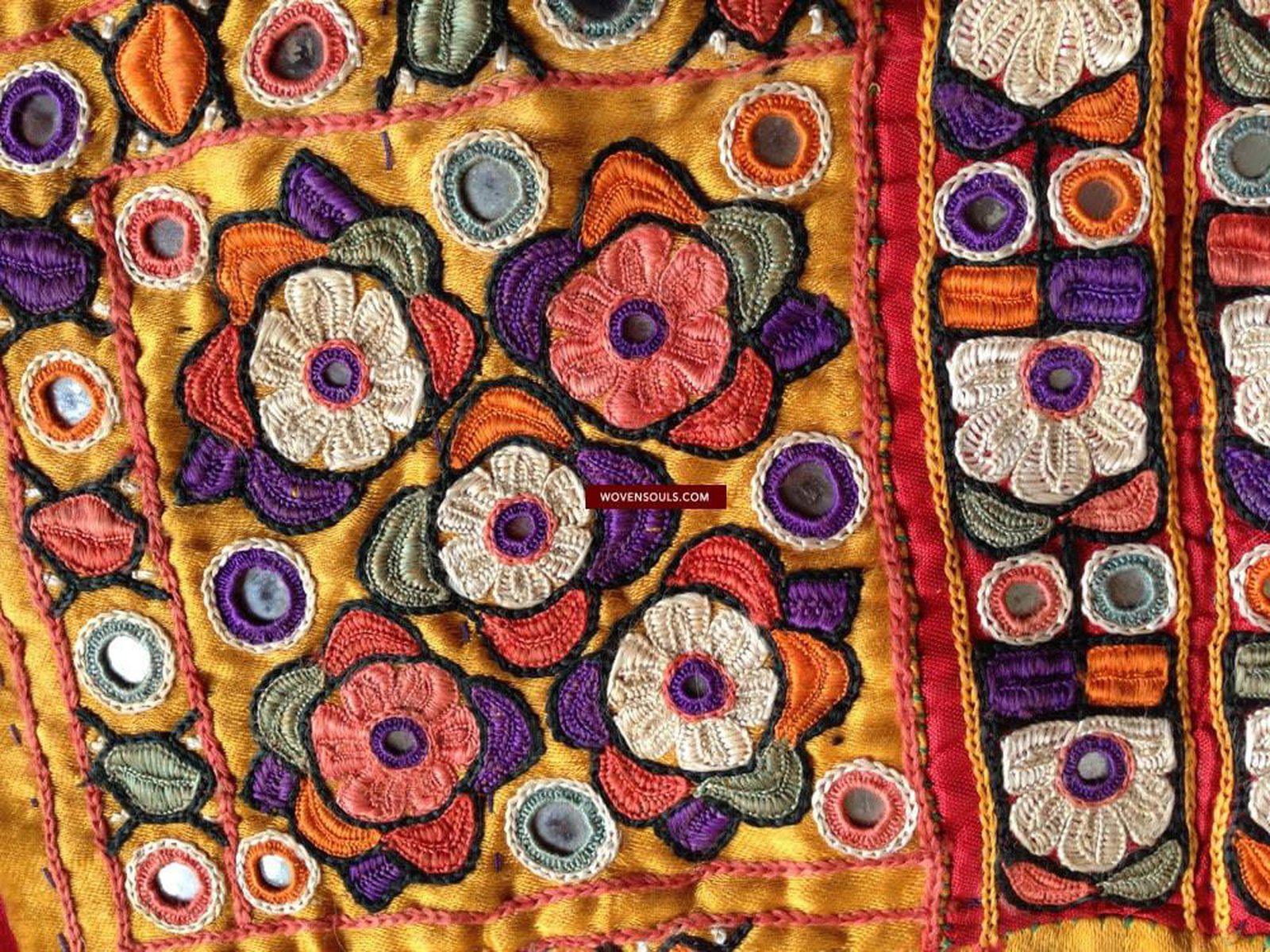 687 Vintage Sind Silk Dress Front Embroidery Textile Art-WOVENSOULS-Antique-Vintage-Textiles-Art-Decor