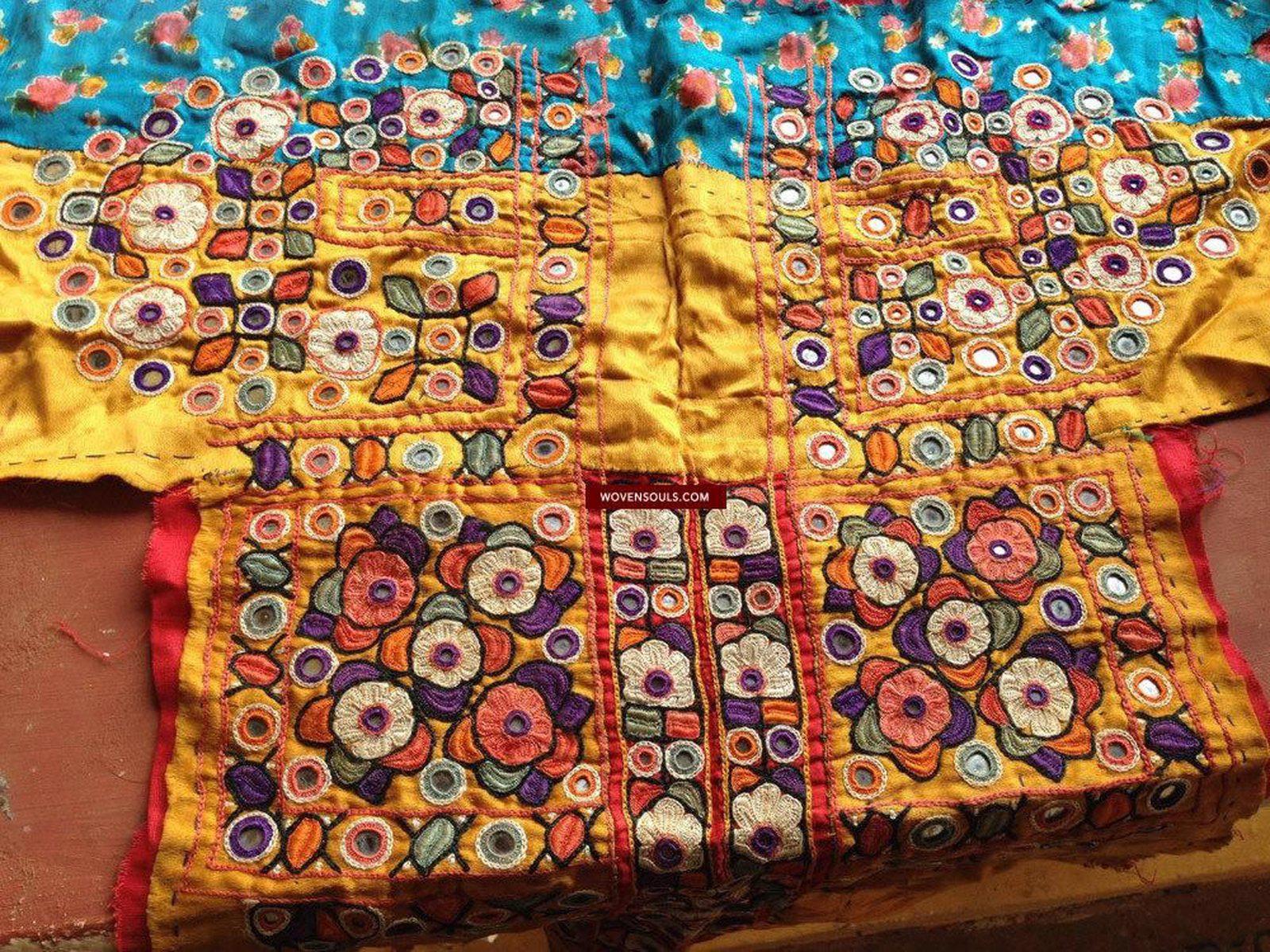 687 Vintage Sind Silk Dress Front Embroidery Textile Art-WOVENSOULS-Antique-Vintage-Textiles-Art-Decor