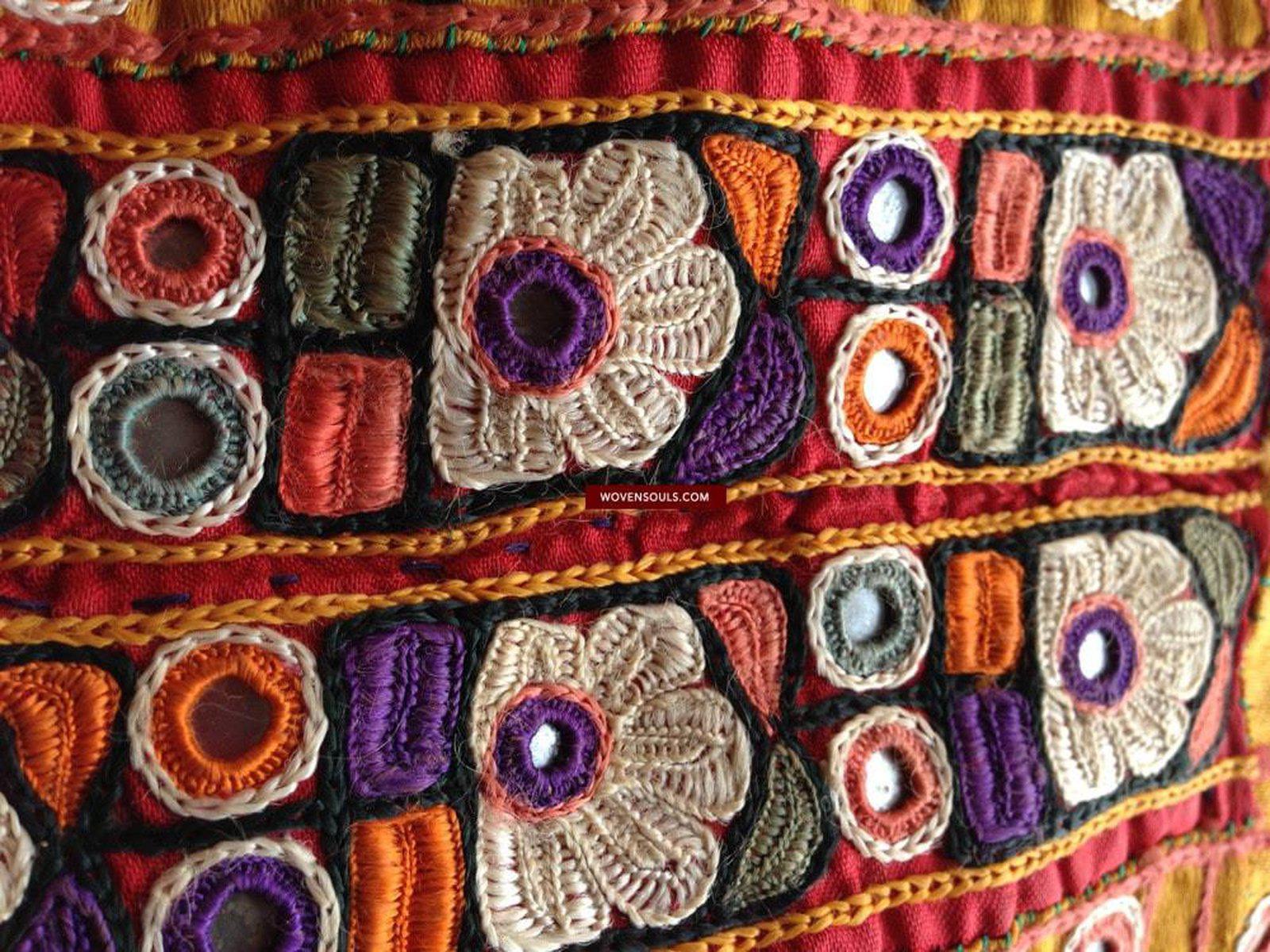 687 Vintage Sind Silk Dress Front Embroidery Textile Art-WOVENSOULS-Antique-Vintage-Textiles-Art-Decor