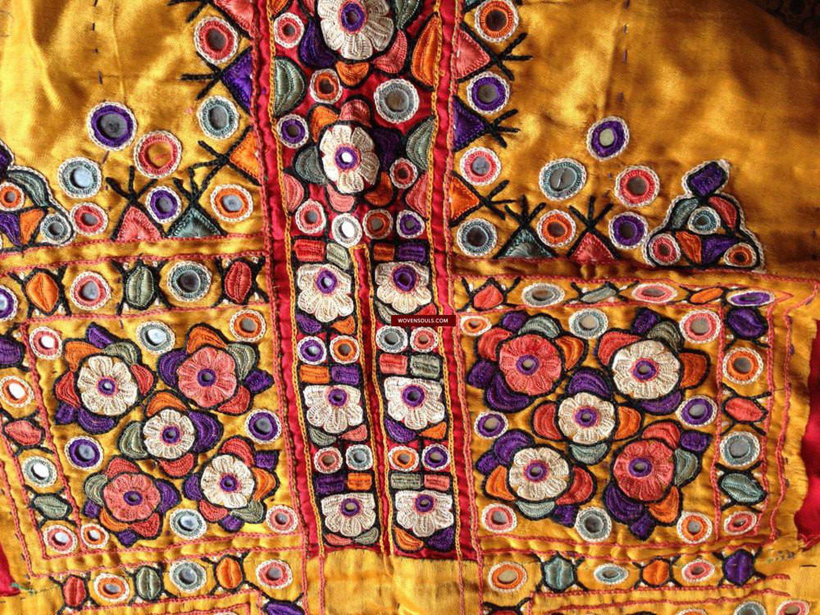 687 Vintage Sind Silk Dress Front Embroidery Textile Art-WOVENSOULS-Antique-Vintage-Textiles-Art-Decor