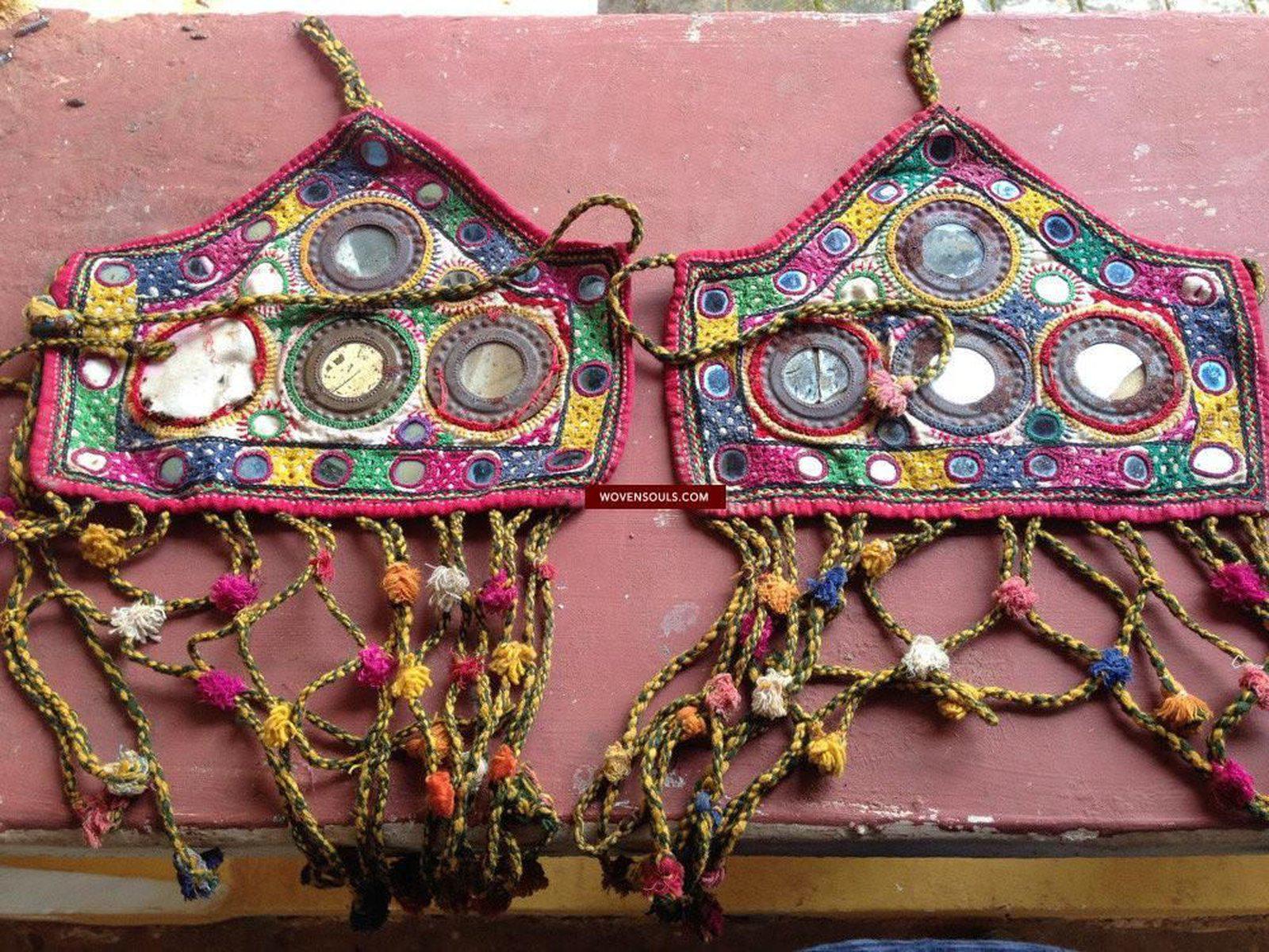 688 - SOLD - Animal Head Cover Vintage Textile Art-WOVENSOULS-Antique-Vintage-Textiles-Art-Decor