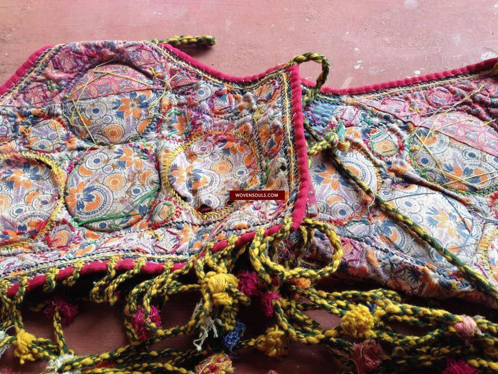 688 - SOLD - Animal Head Cover Vintage Textile Art-WOVENSOULS-Antique-Vintage-Textiles-Art-Decor