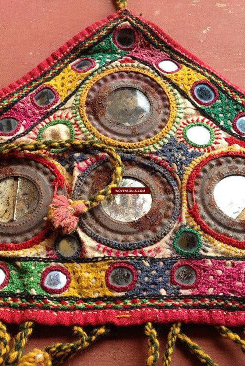 688 - SOLD - Animal Head Cover Vintage Textile Art-WOVENSOULS-Antique-Vintage-Textiles-Art-Decor