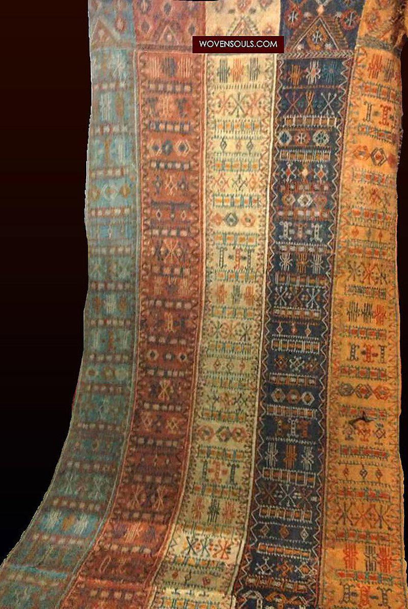 700 Antique Anatolian Sivas Cicim Perde Tent Divider Kilim Rug Textile Art - Gallery-2-WOVENSOULS-Antique-Vintage-Textiles-Art-Decor