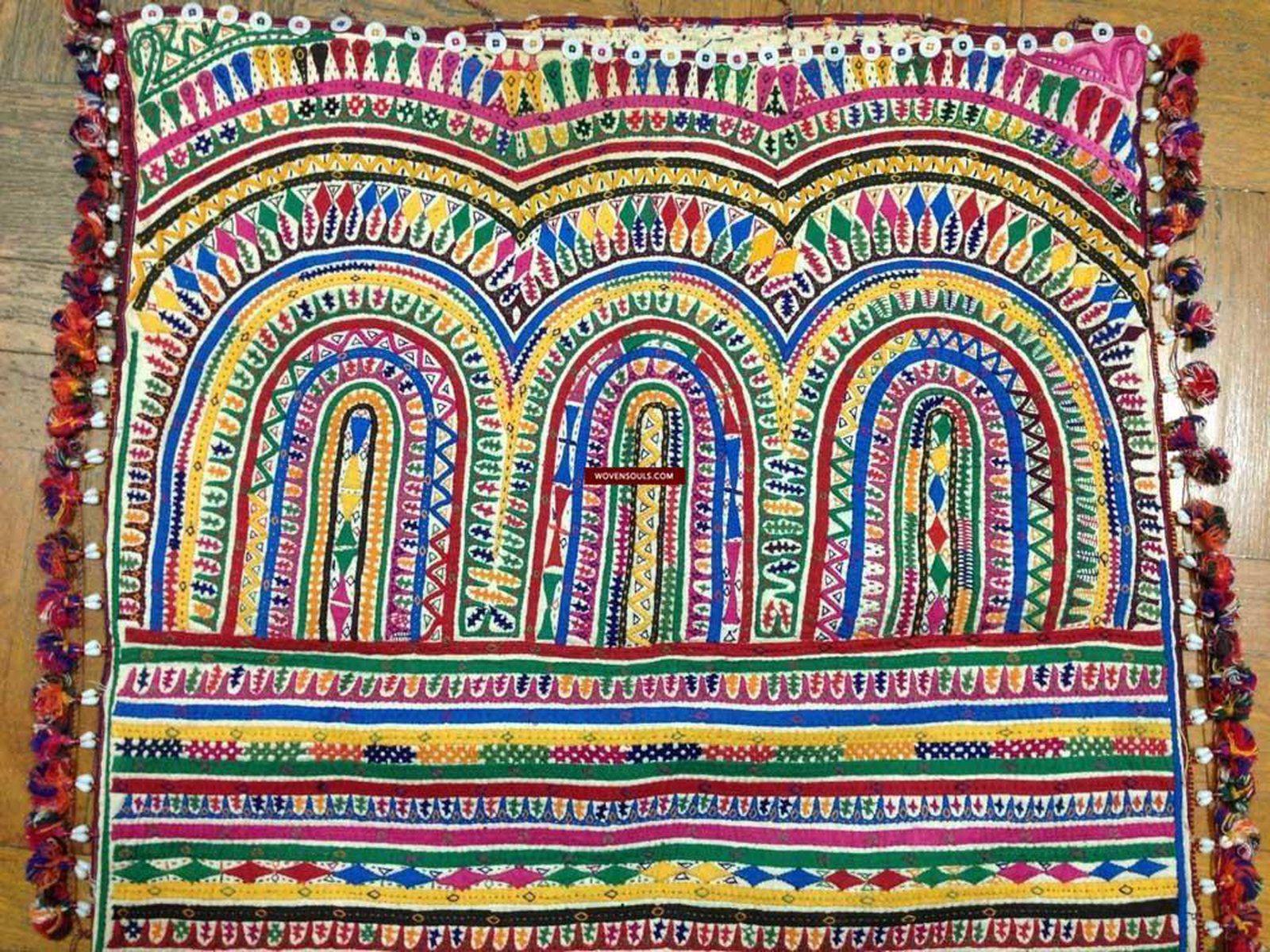 704 Vintage Debariya Rabari Trousseau or Dowry Bag Applique & Embroidery-WOVENSOULS-Antique-Vintage-Textiles-Art-Decor
