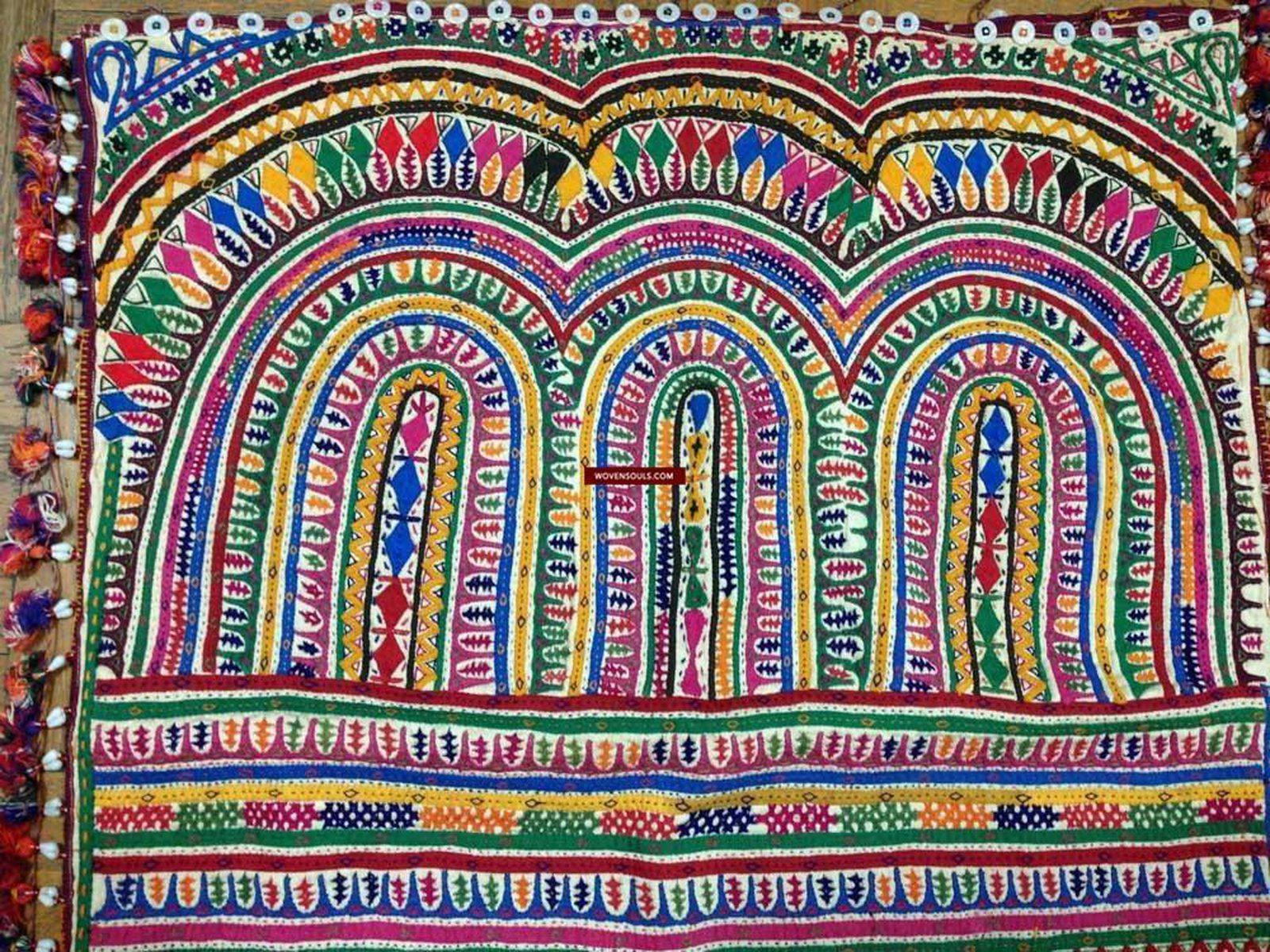 704 Vintage Debariya Rabari Trousseau or Dowry Bag Applique & Embroidery-WOVENSOULS-Antique-Vintage-Textiles-Art-Decor