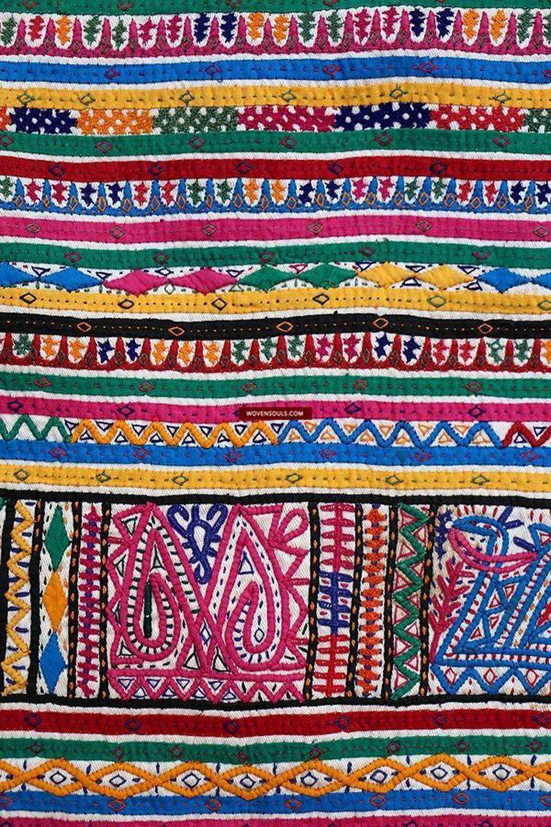 704 Vintage Debariya Rabari Trousseau or Dowry Bag Applique & Embroidery-WOVENSOULS-Antique-Vintage-Textiles-Art-Decor