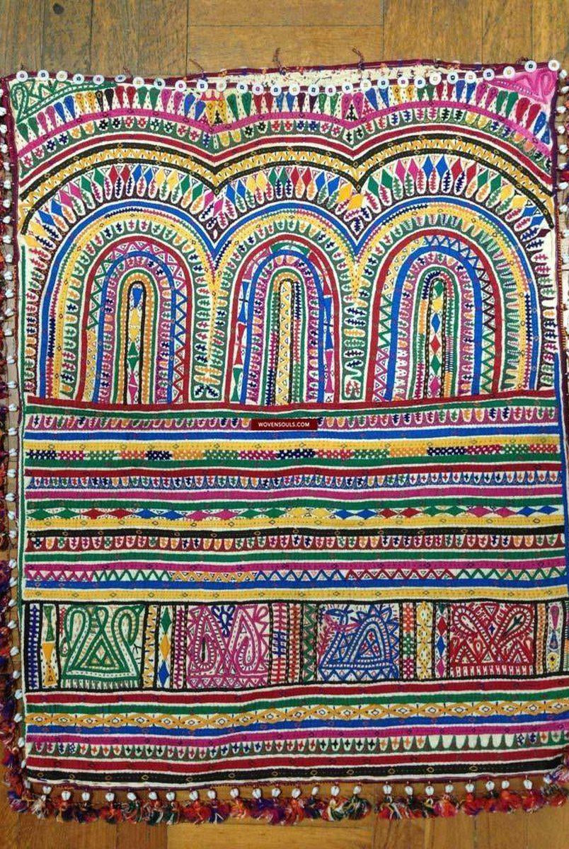 704 Vintage Debariya Rabari Trousseau or Dowry Bag Applique & Embroidery-WOVENSOULS-Antique-Vintage-Textiles-Art-Decor