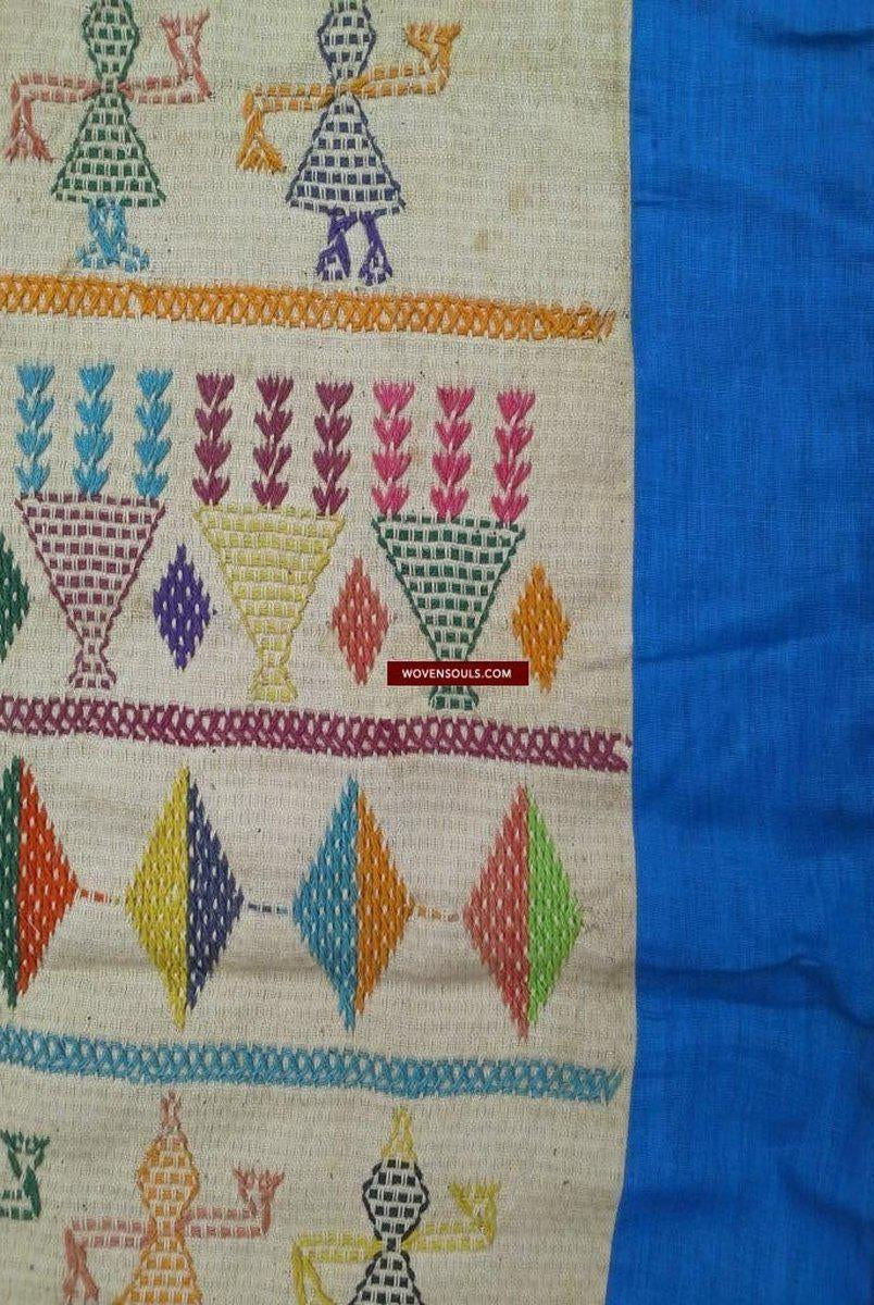 710 vintage Dharaniyo Dhaniyo Textile Brodé Superbes Motifs Rustiques WOVENSOULS Textiles anciens et galerie d'art