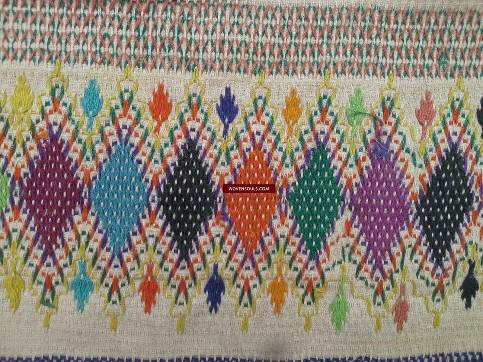 710 Vintage Dharaniyo Dhaniyo Embroidered Textile Superb Rustic Motifs WOVENSOULS Antique Textiles & Art Gallery