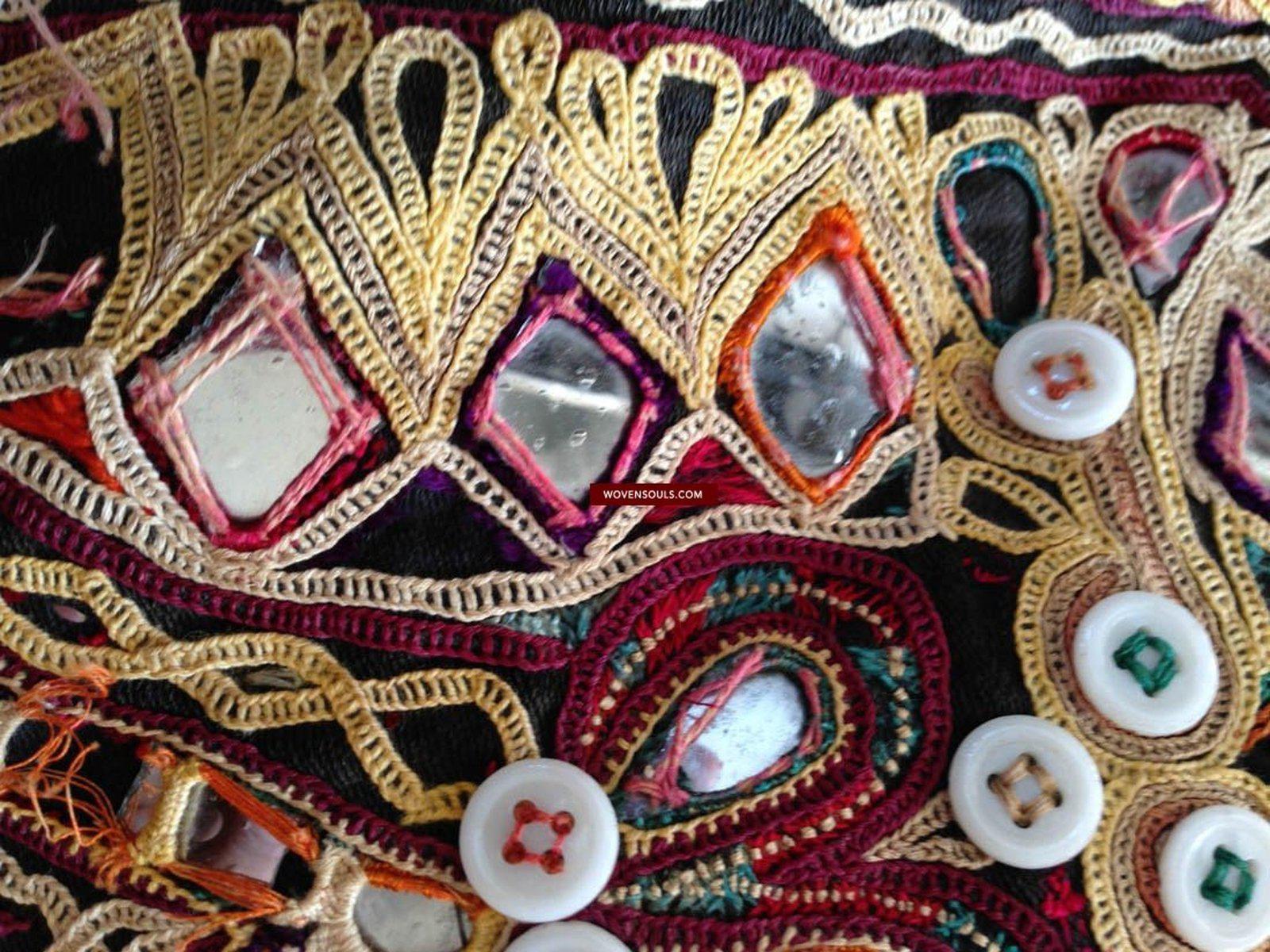 713 SOLD Huge Vintage Embroidered Bag Rabari Tribal textile-WOVENSOULS-Antique-Vintage-Textiles-Art-Decor