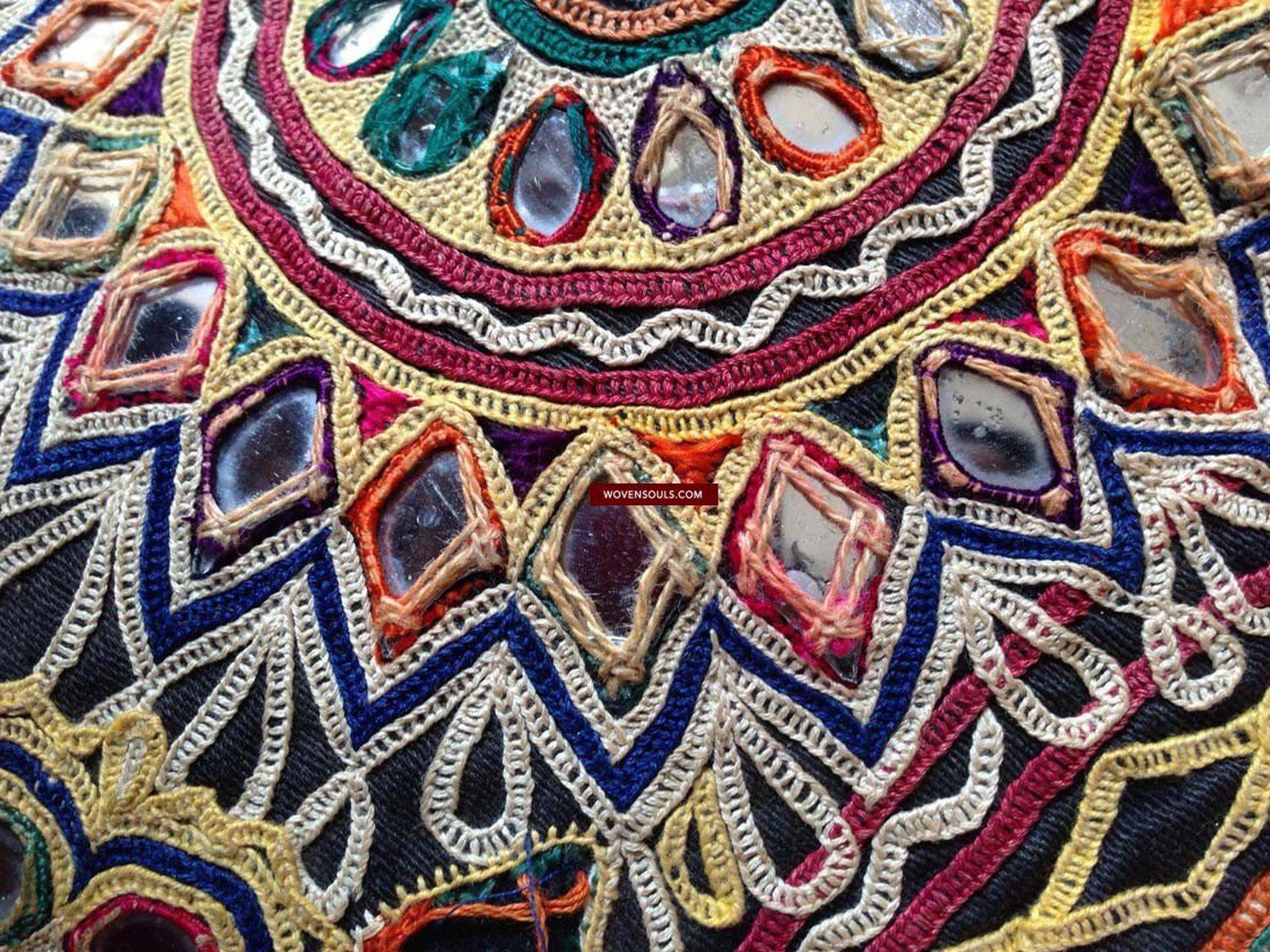 713 SOLD Huge Vintage Embroidered Bag Rabari Tribal textile-WOVENSOULS-Antique-Vintage-Textiles-Art-Decor