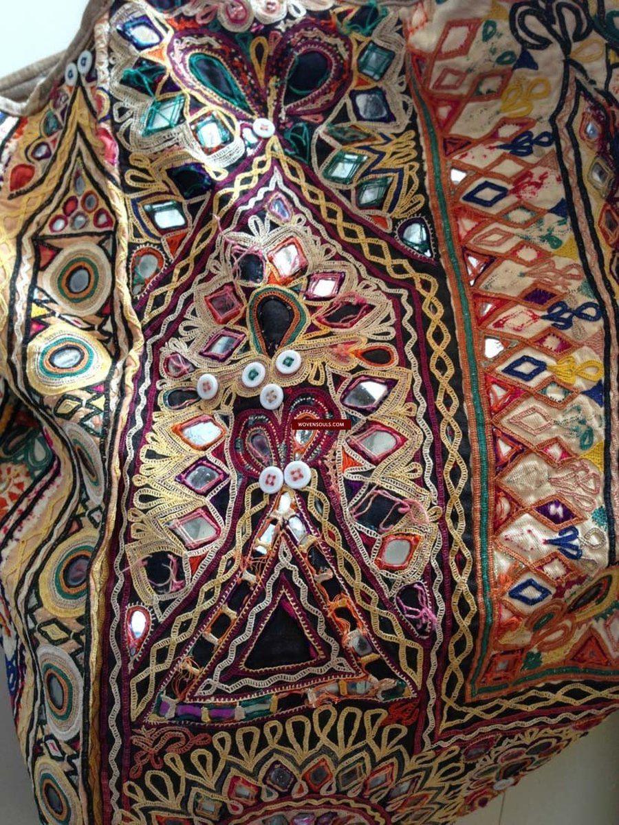 713 SOLD Huge Vintage Embroidered Bag Rabari Tribal textile-WOVENSOULS-Antique-Vintage-Textiles-Art-Decor