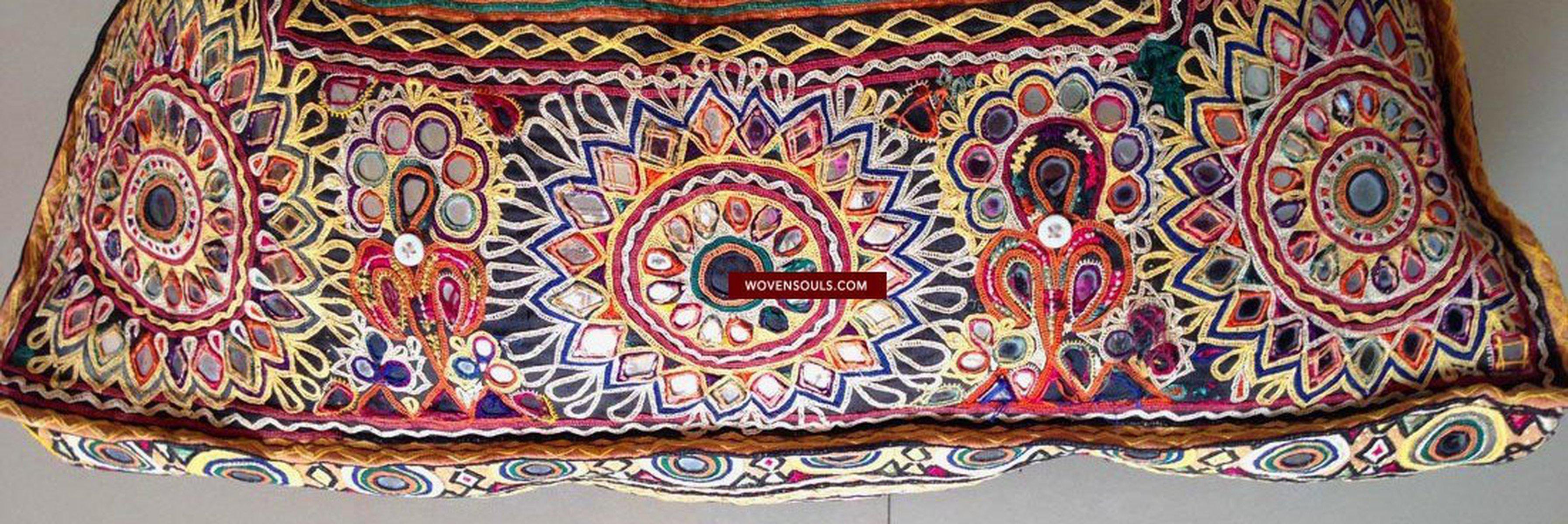 713 SOLD Huge Vintage Embroidered Bag Rabari Tribal textile-WOVENSOULS-Antique-Vintage-Textiles-Art-Decor