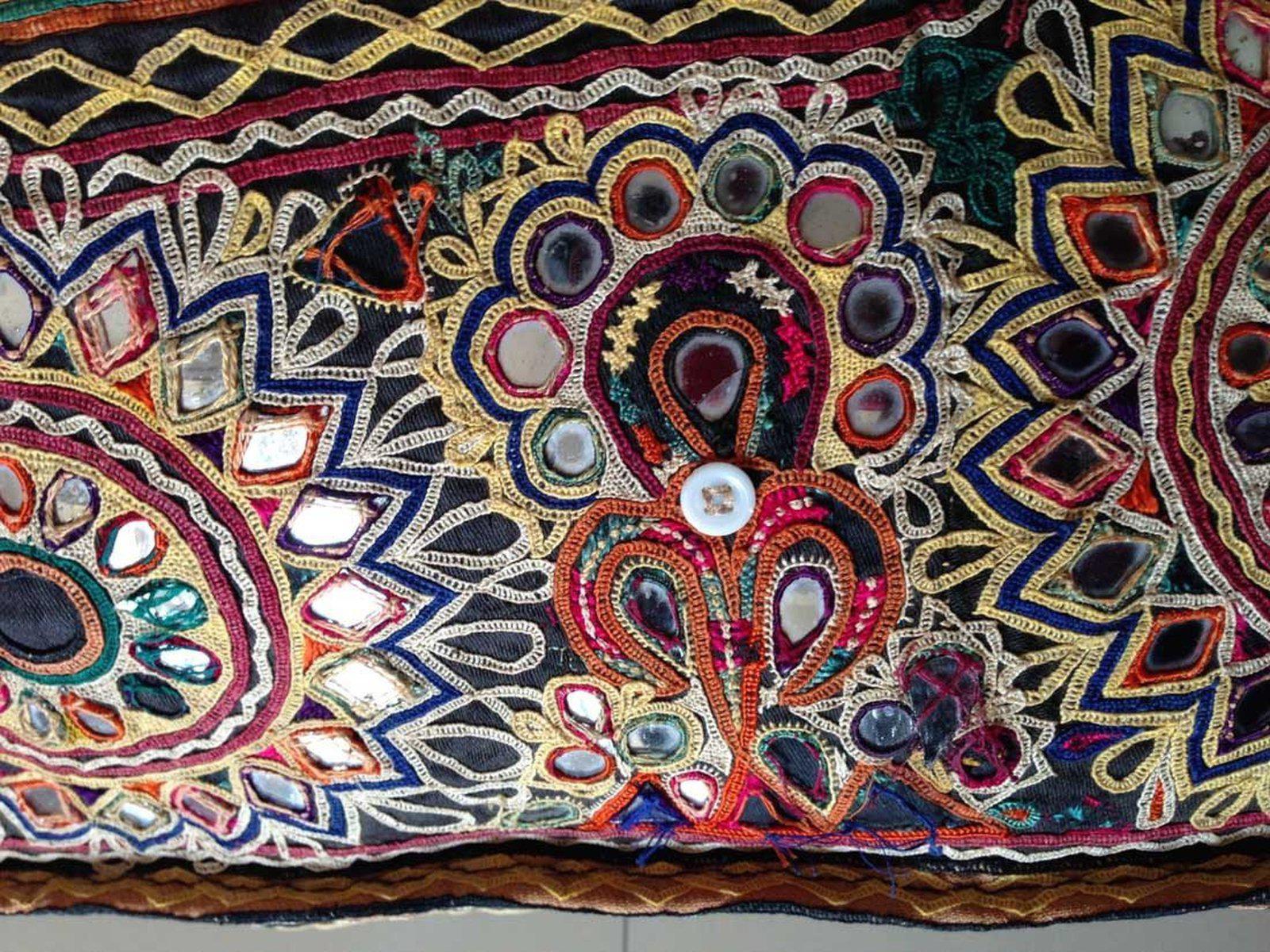 713 SOLD Huge Vintage Embroidered Bag Rabari Tribal textile-WOVENSOULS-Antique-Vintage-Textiles-Art-Decor