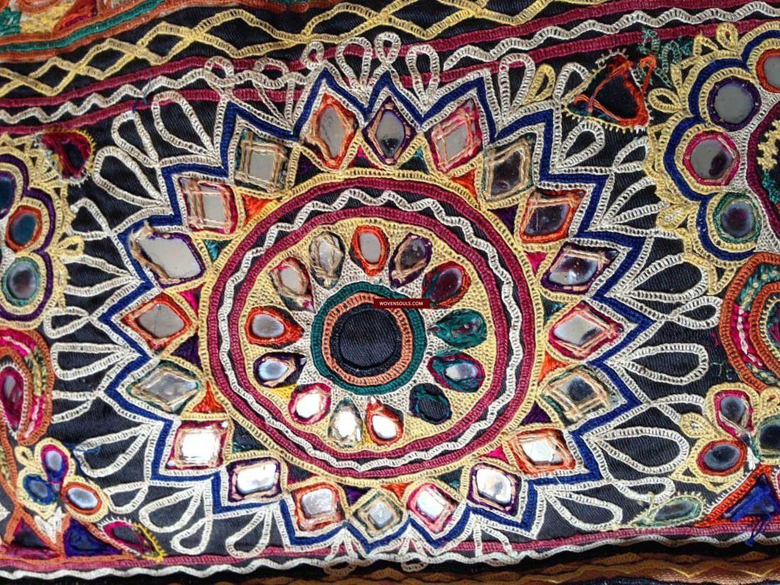 713 SOLD Huge Vintage Embroidered Bag Rabari Tribal textile-WOVENSOULS-Antique-Vintage-Textiles-Art-Decor