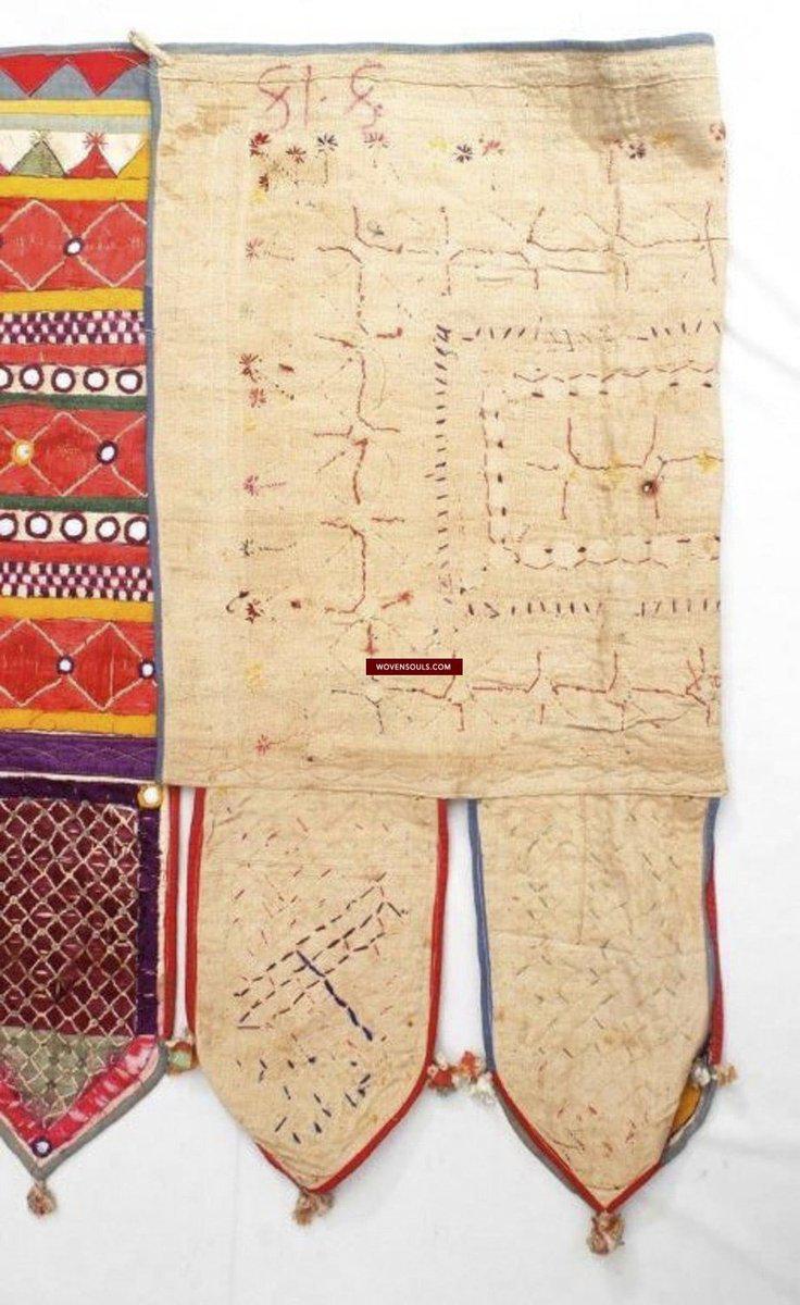 729 Vintage Door Banner Toran Textile Embroidery from Gujarat - SOLD-WOVENSOULS-Antique-Vintage-Textiles-Art-Decor