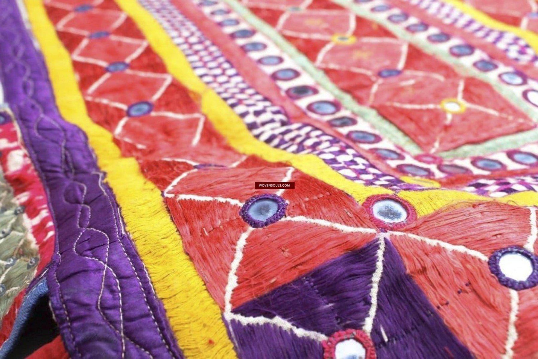 729 Vintage Door Banner Toran Textile Embroidery from Gujarat - SOLD-WOVENSOULS-Antique-Vintage-Textiles-Art-Decor