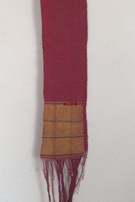 741 Antique Myanmar Aso Chin Woven Belt Textile-WOVENSOULS-Antique-Vintage-Textiles-Art-Decor