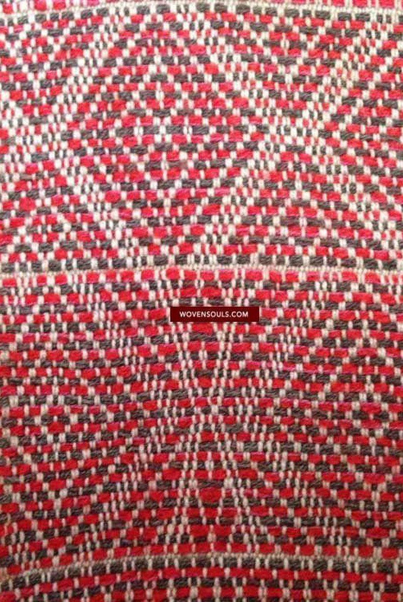 742 Antique Myanmar Arang Weaving Shawl Textile-WOVENSOULS-Antique-Vintage-Textiles-Art-Decor
