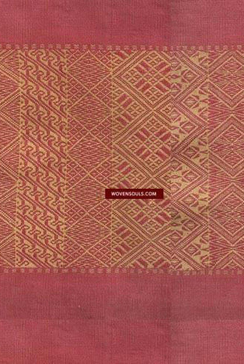 743 SOLD Superfine Antique Myanmar Khami Shawl-WOVENSOULS-Antique-Vintage-Textiles-Art-Decor