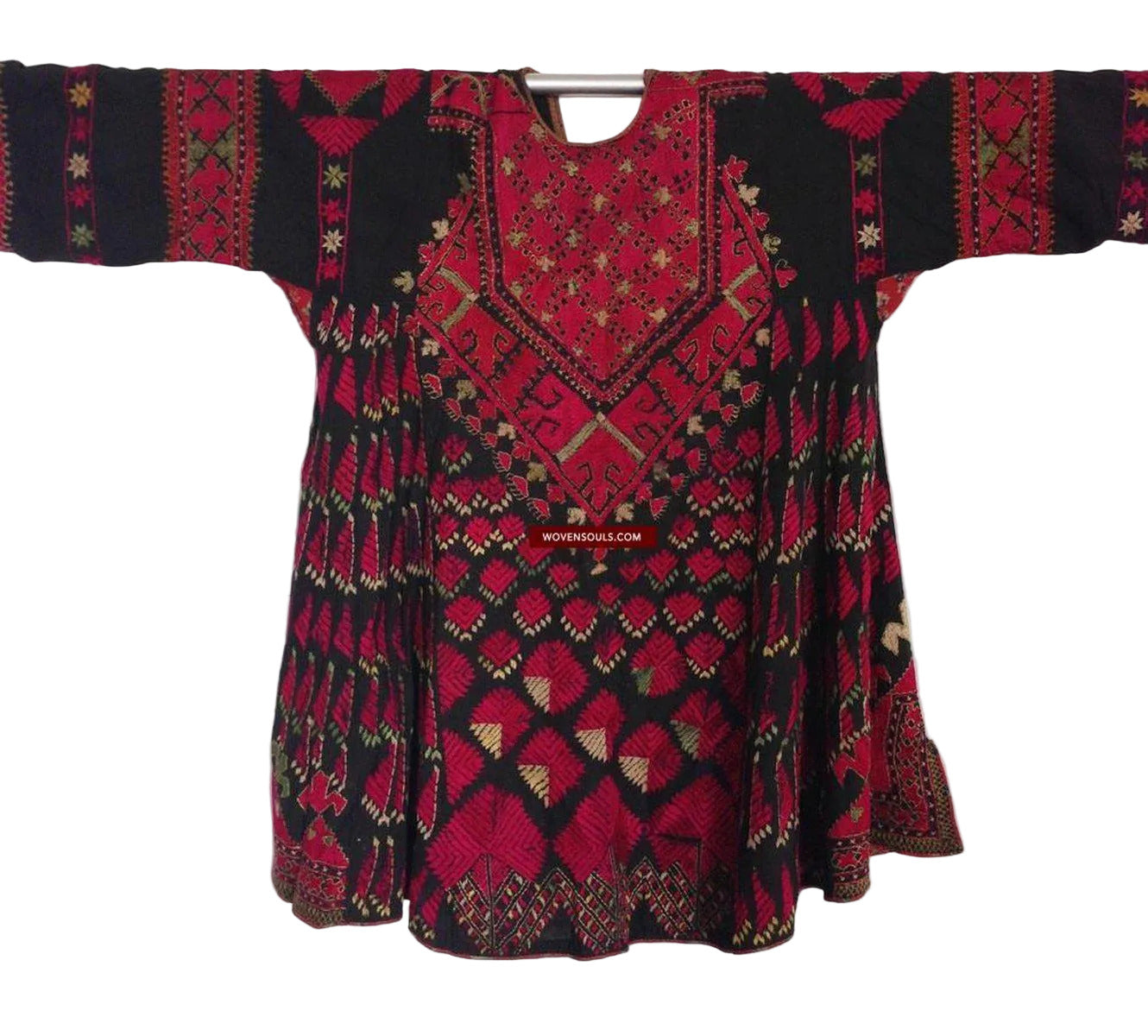 748 Tessuto antico della valle dello Swat - Costume da sposa con ricco ricamo in seta-WOVENSOULS-Arredamento artistico-tessile-vintage-antico