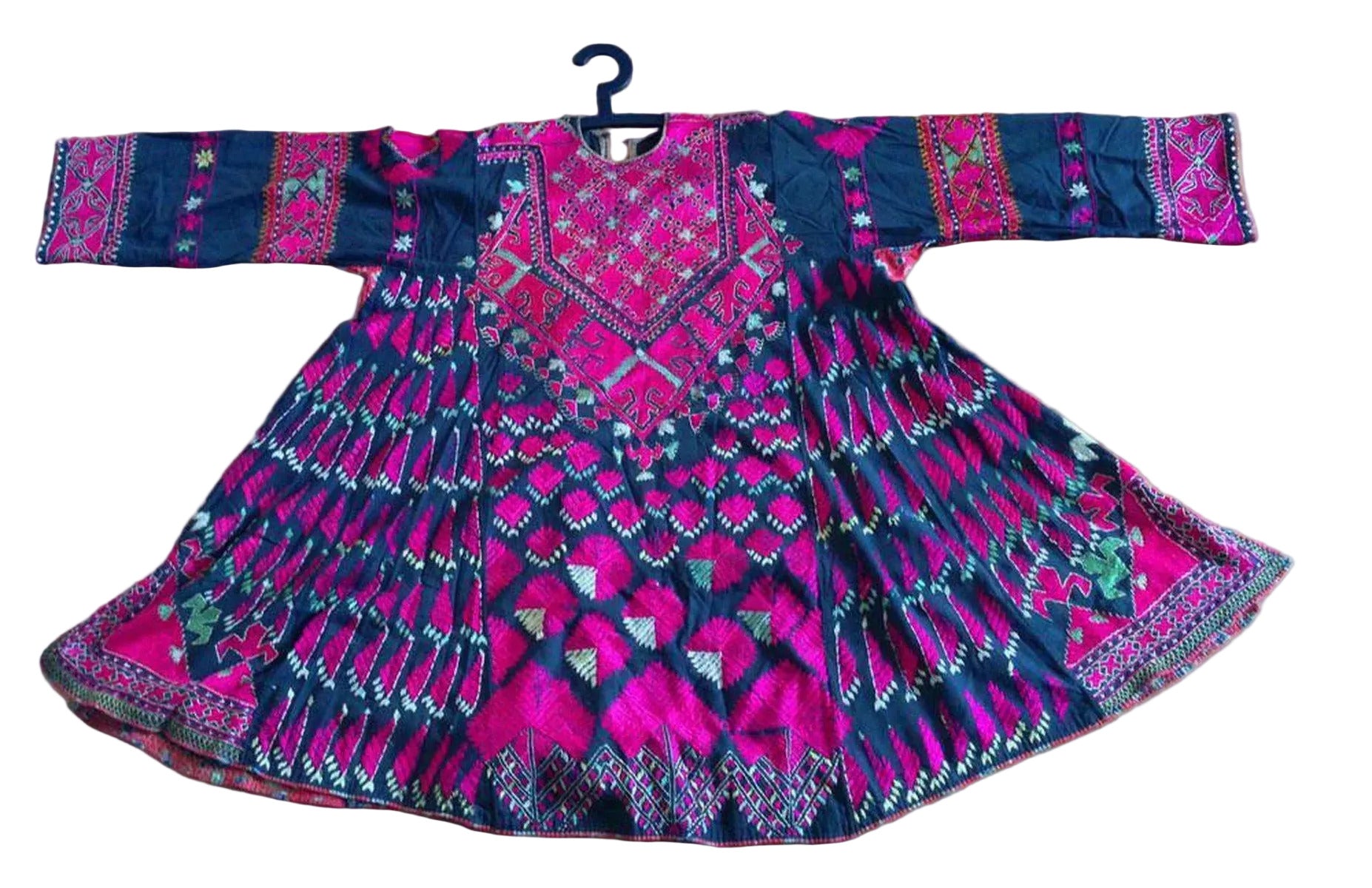 748 Tessuto antico della valle dello Swat - Costume da sposa con ricco ricamo in seta-WOVENSOULS-Arredamento artistico-tessile-vintage-antico