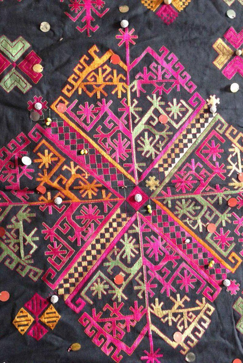 752 Vintage Kohistani Shawl Textile Art-WOVENSOULS-Antique-Vintage-Textiles-Art-Decor